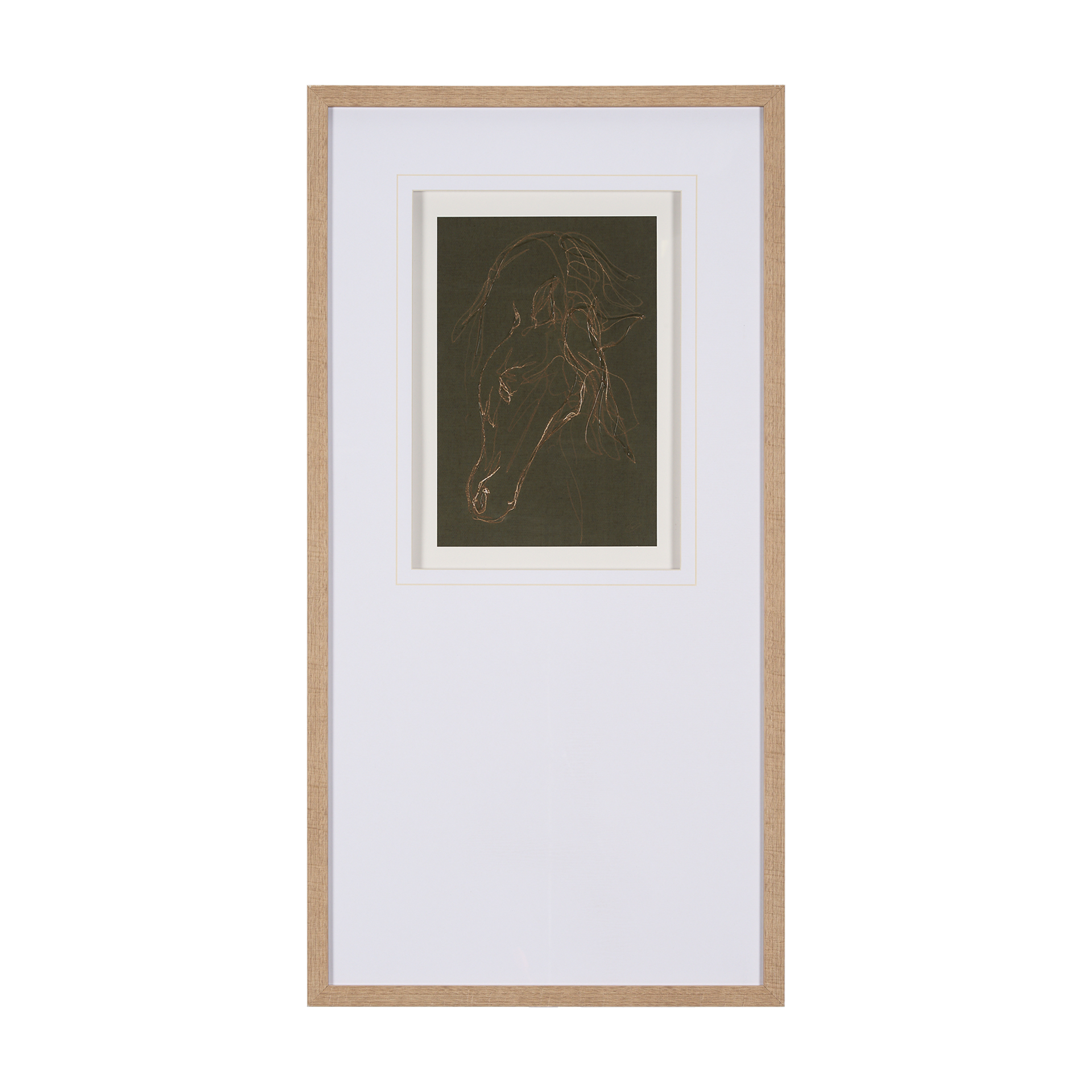 Andalusian-Horse-III-Olive-by-Mercana-Studio-Hand-Embelished-Framed-Art-Print-Matted-under-Glass