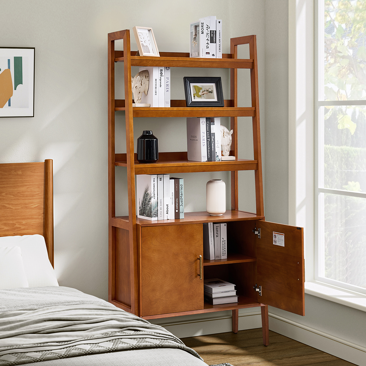 Andres-Acorn-Solid-Wood-Mid-Century-Modern-Ladder-Bookcase-2