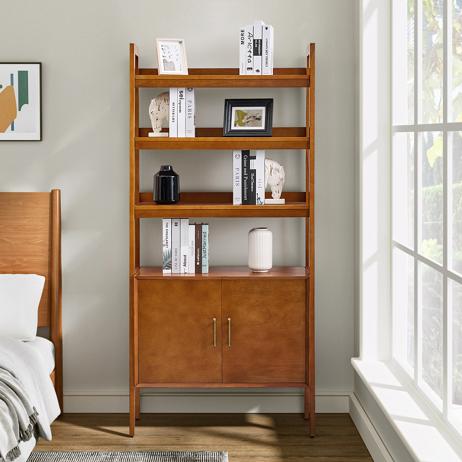 Andres-Acorn-Solid-Wood-Mid-Century-Modern-Ladder-Bookcase