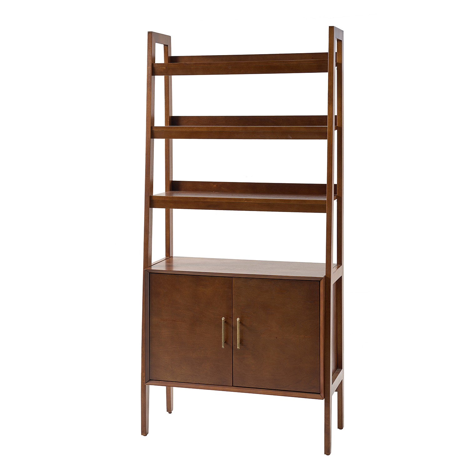 Andres-Walnut-Solid-Wood-Mid-Century-Modern-Ladder-Bookcase-1