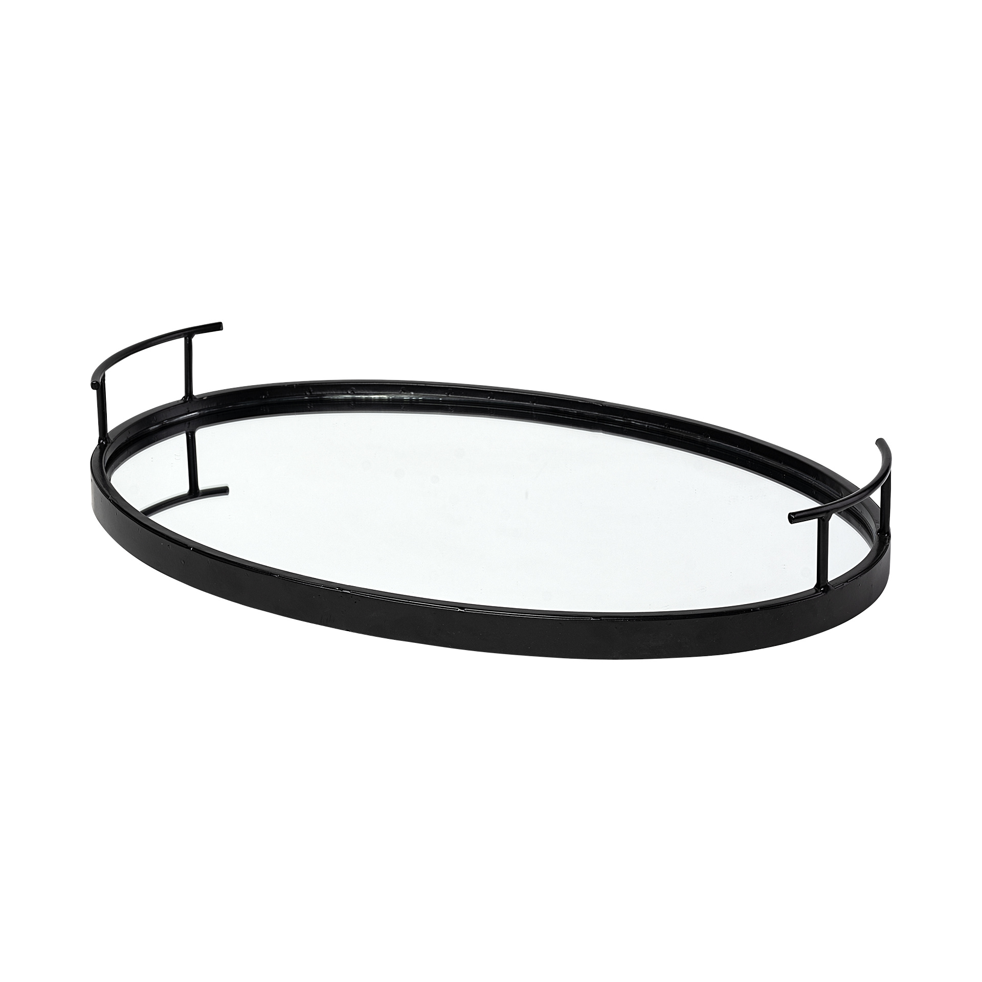 Ansel-20L-x-14W-Black-Metal-Mirrored-Bottom-Oval-Serving-Tray