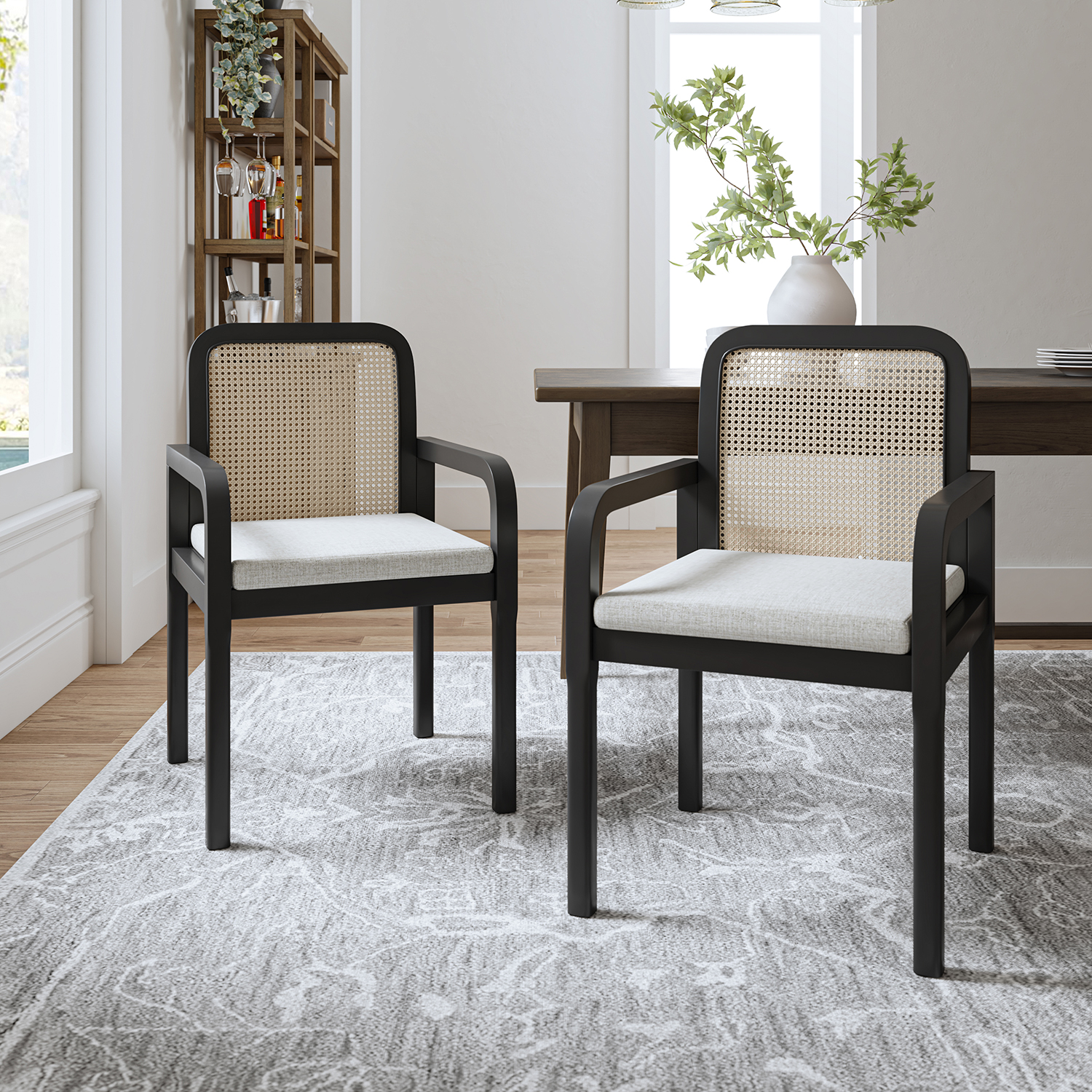 Antoine-Black-Rattan-Linen-Dining-Chairs