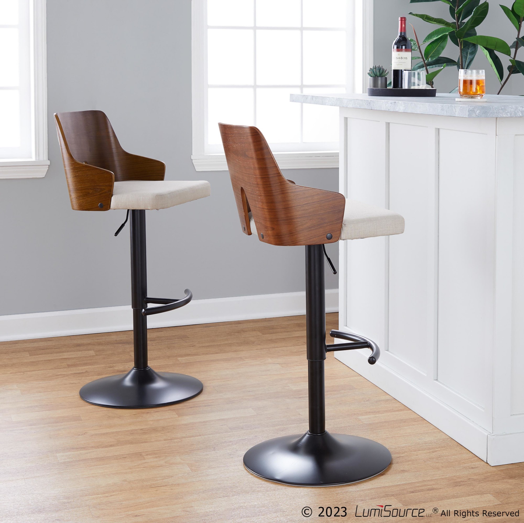 Ariana-Mid-Century-Modern-Adjustable-Swivel-Barstool-Black-Walnut-Beige-Set-of-2-1
