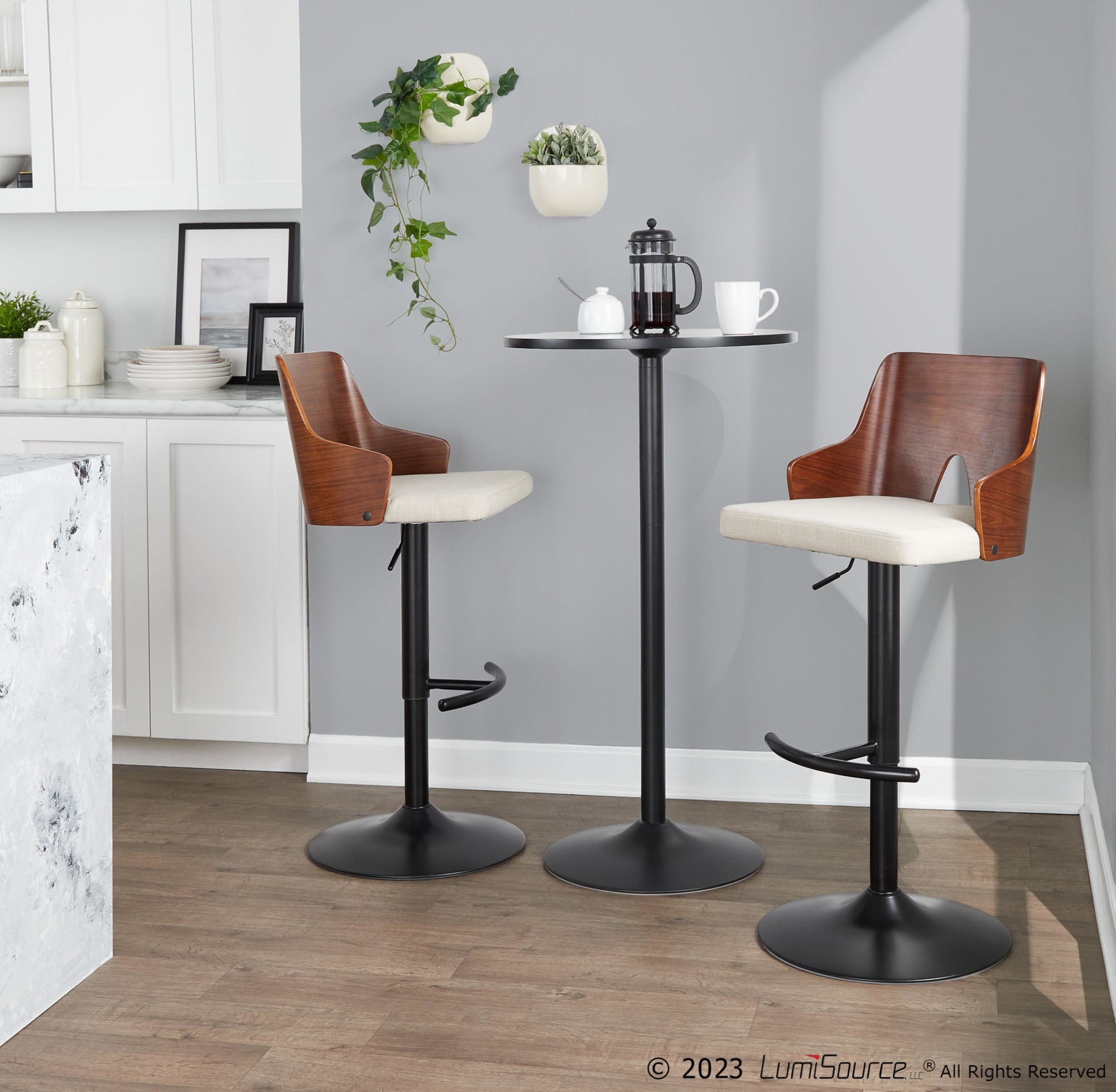 Ariana-Mid-Century-Modern-Adjustable-Swivel-Barstool-Black-Walnut-Beige-Set-of-2-3
