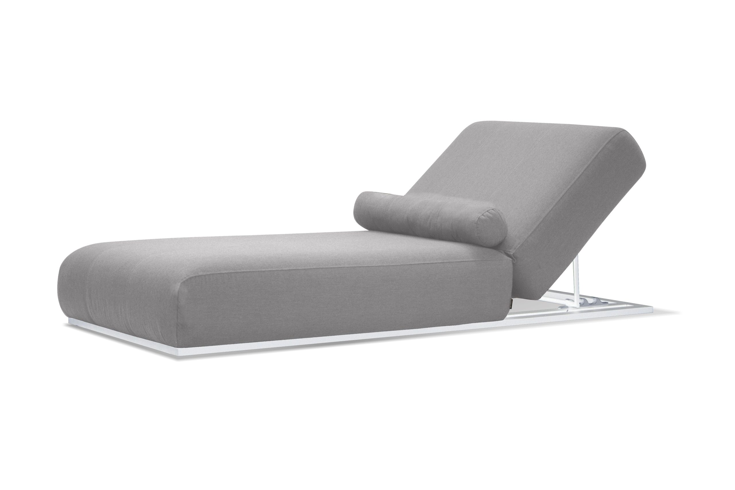 BONDI-Heather-Grey-Sunbrella-Fabric-White-Aluminum-Lounger-Chair
