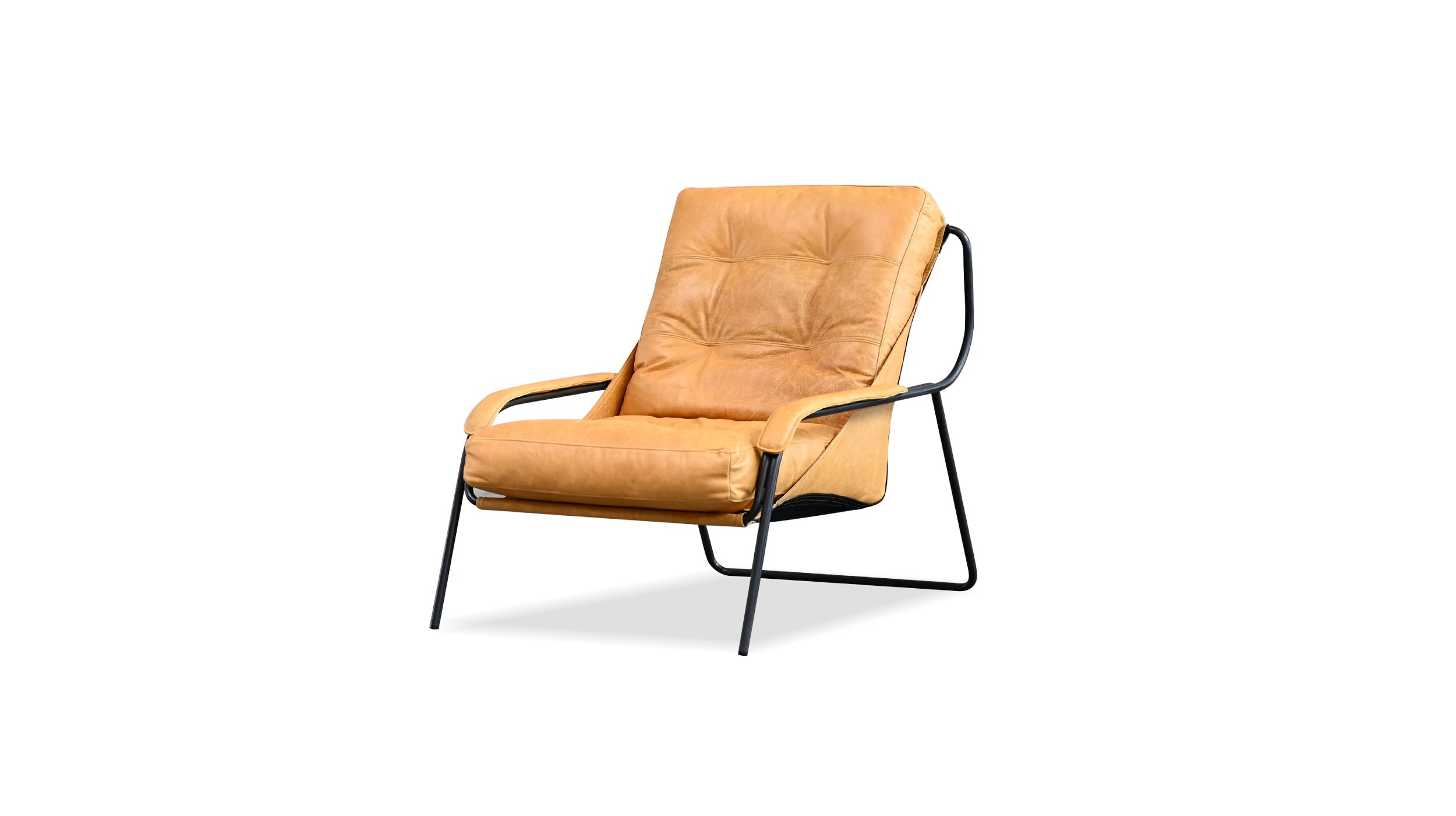 BREUER-Antique-Rum-Leather-Lounge-Chair-Charcoal-Legs