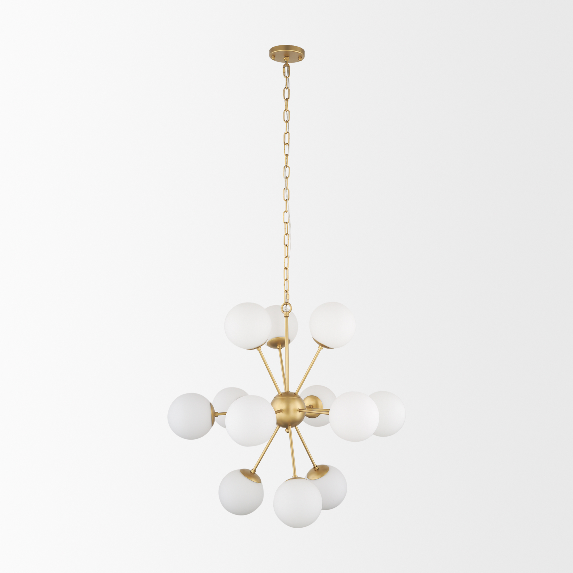 Barbara-Brushed-Gold-Metal-w-Frosted-Glass-Globes-11-Light-Chandelier-2