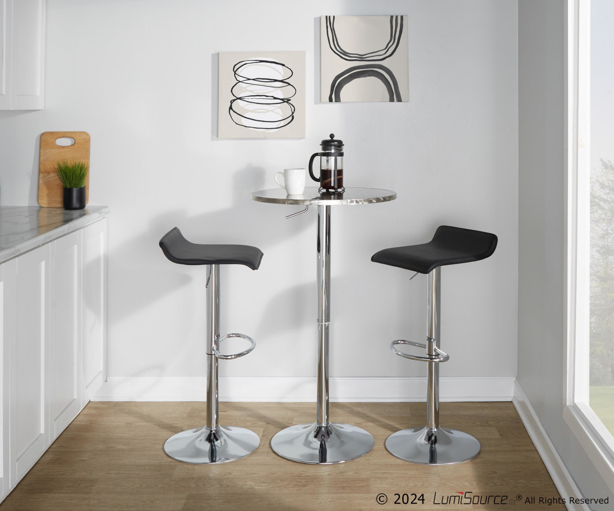 Bistro-Round-Ale-Adjustable-Contemporary-Bar-Set-Silver-Black-1