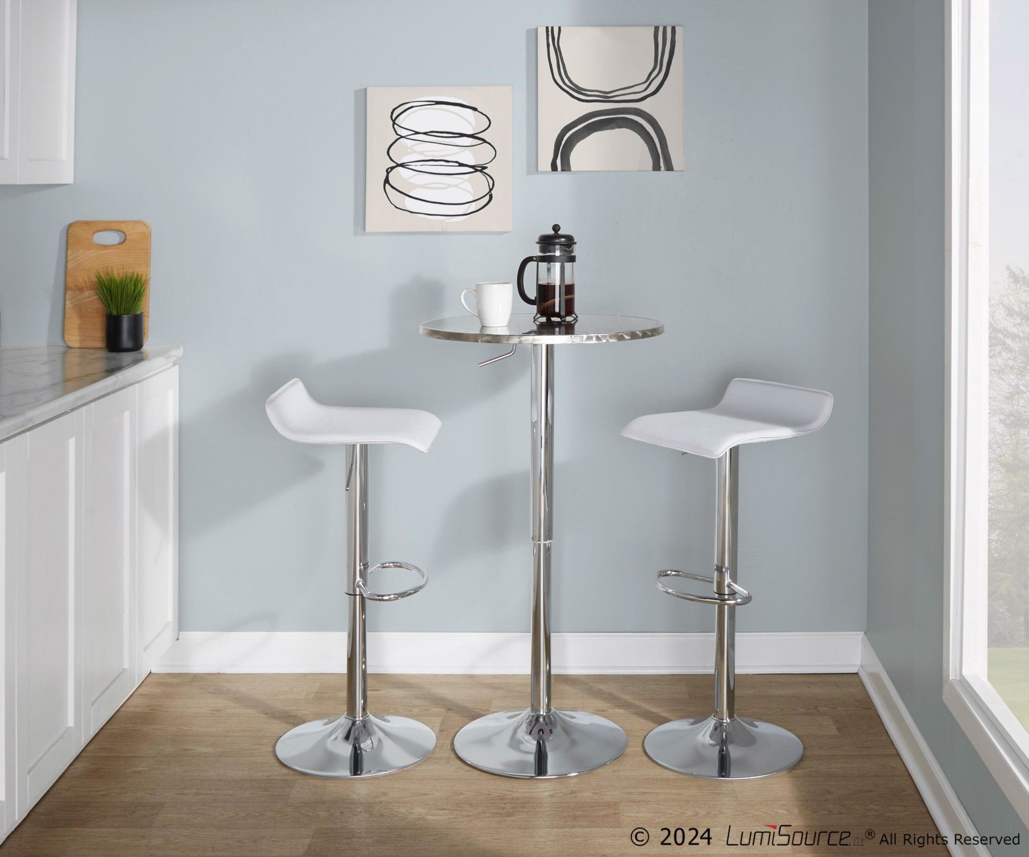 Bistro-Round-Ale-Contemporary-Adjustable-Bar-Set-Silver-White-1
