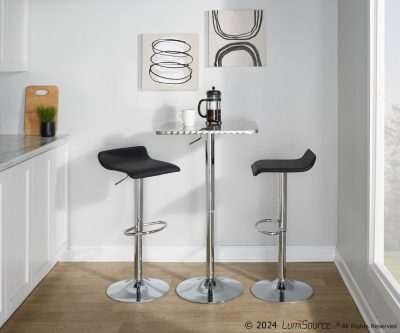 Bistro-Square-Adjustable-Chrome-Bar-Set