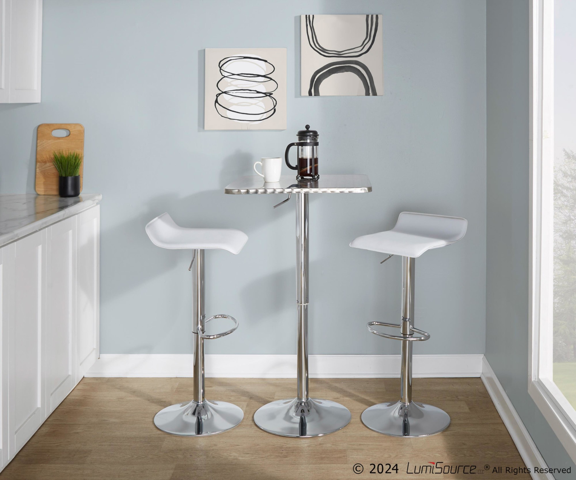 Bistro-Square-Ale-Contemporary-Adjustable-Silver-Bar-Set