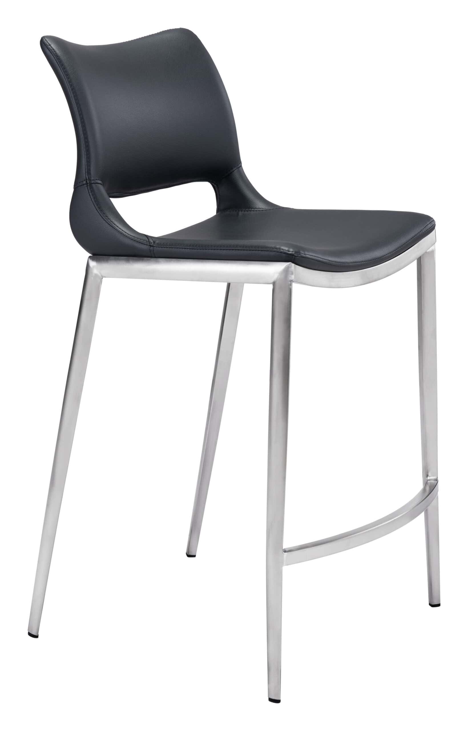 Black-Faux-Leather-Ergonomic-Counter-Stool-with-Footrest-Set-of-2-1
