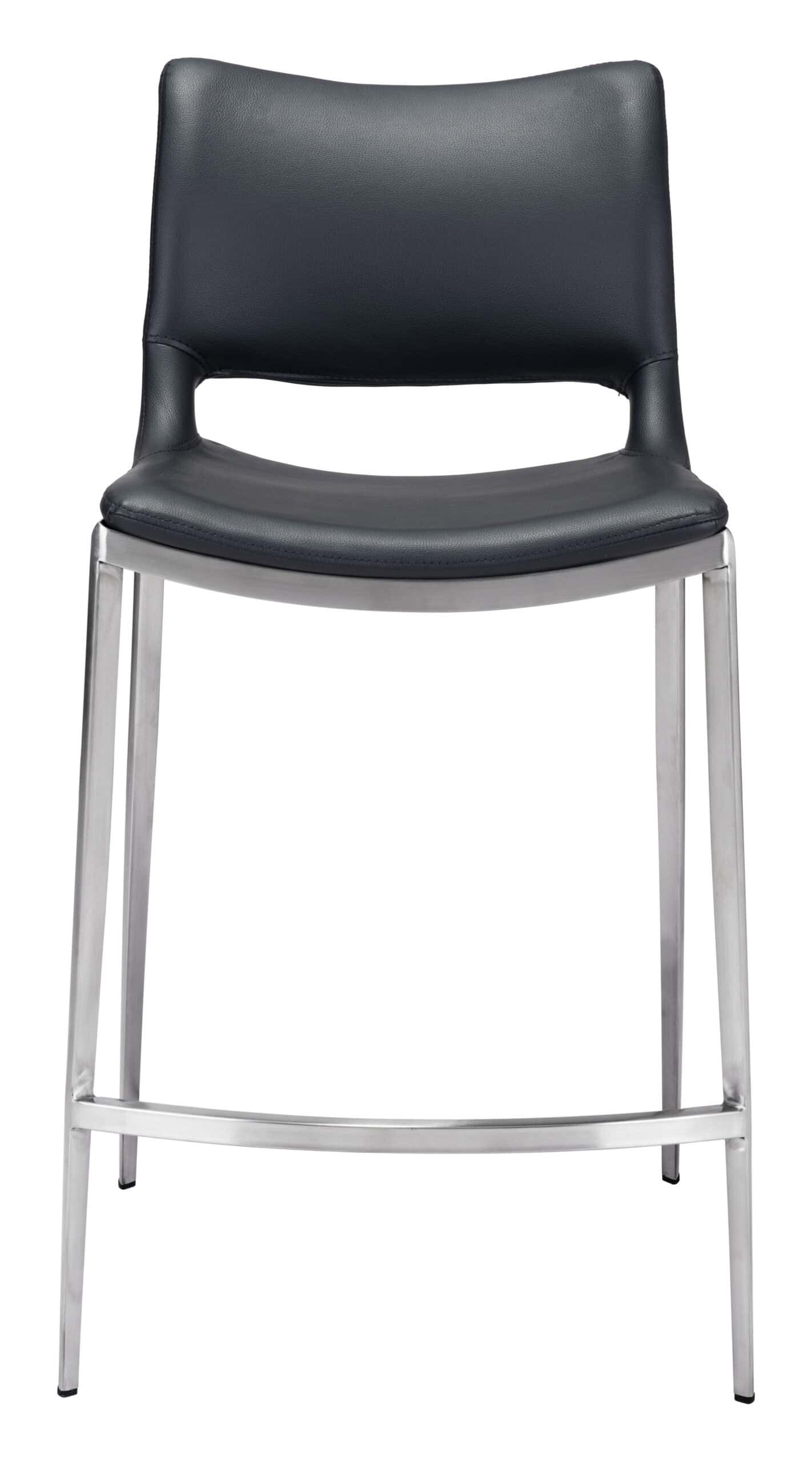 Black-Faux-Leather-Ergonomic-Counter-Stool-with-Footrest-Set-of-2-3