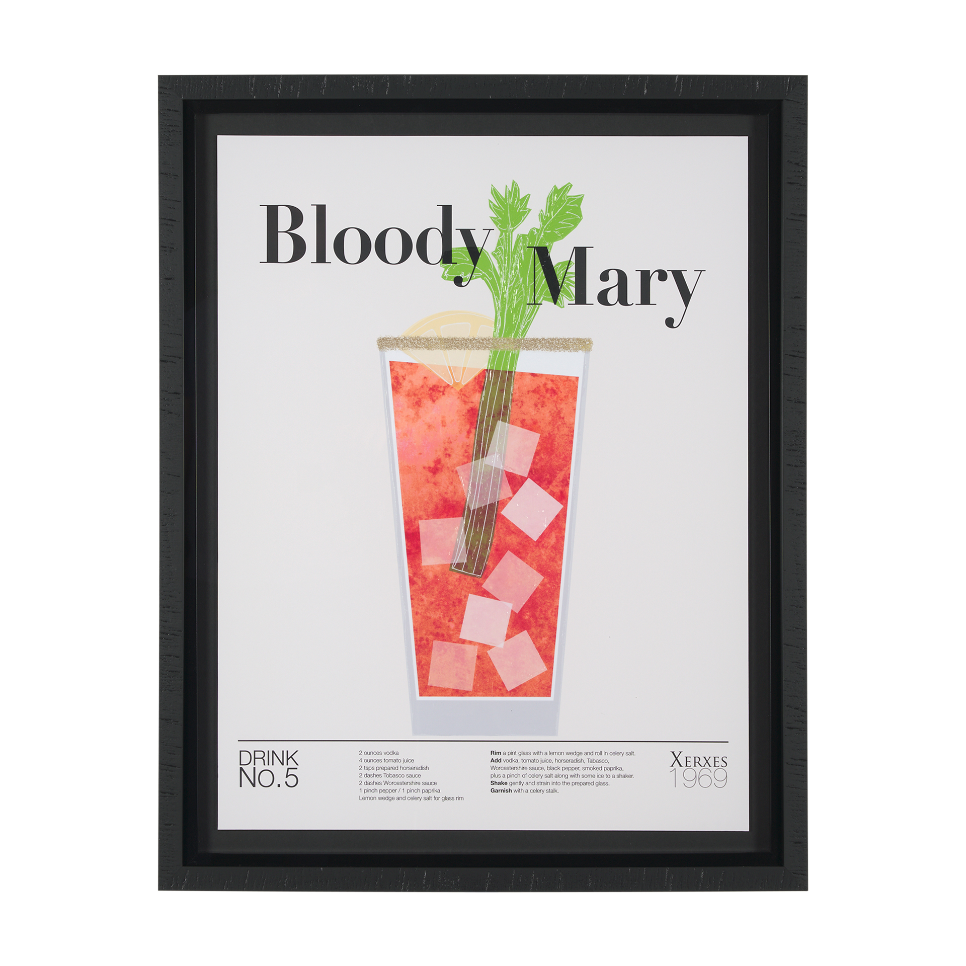 Bloody-Mary-by-Mercana-Studio-a-Hand-Embelished-Textured-Framed-Art-Print-Matted-under-Glass