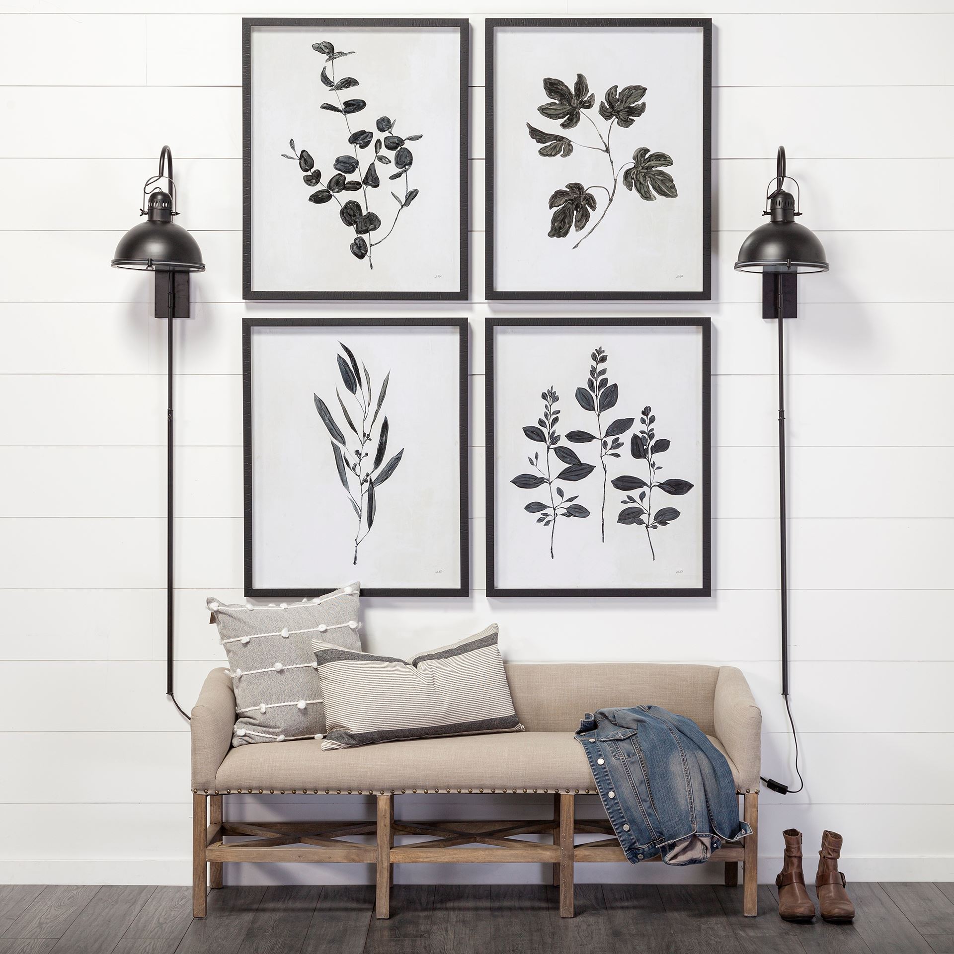 Botanical-Study-I-by-Julia-Purinton-a-Hand-Embelished-Textured-Framed-Art-Print-Matted-under-Glass-1