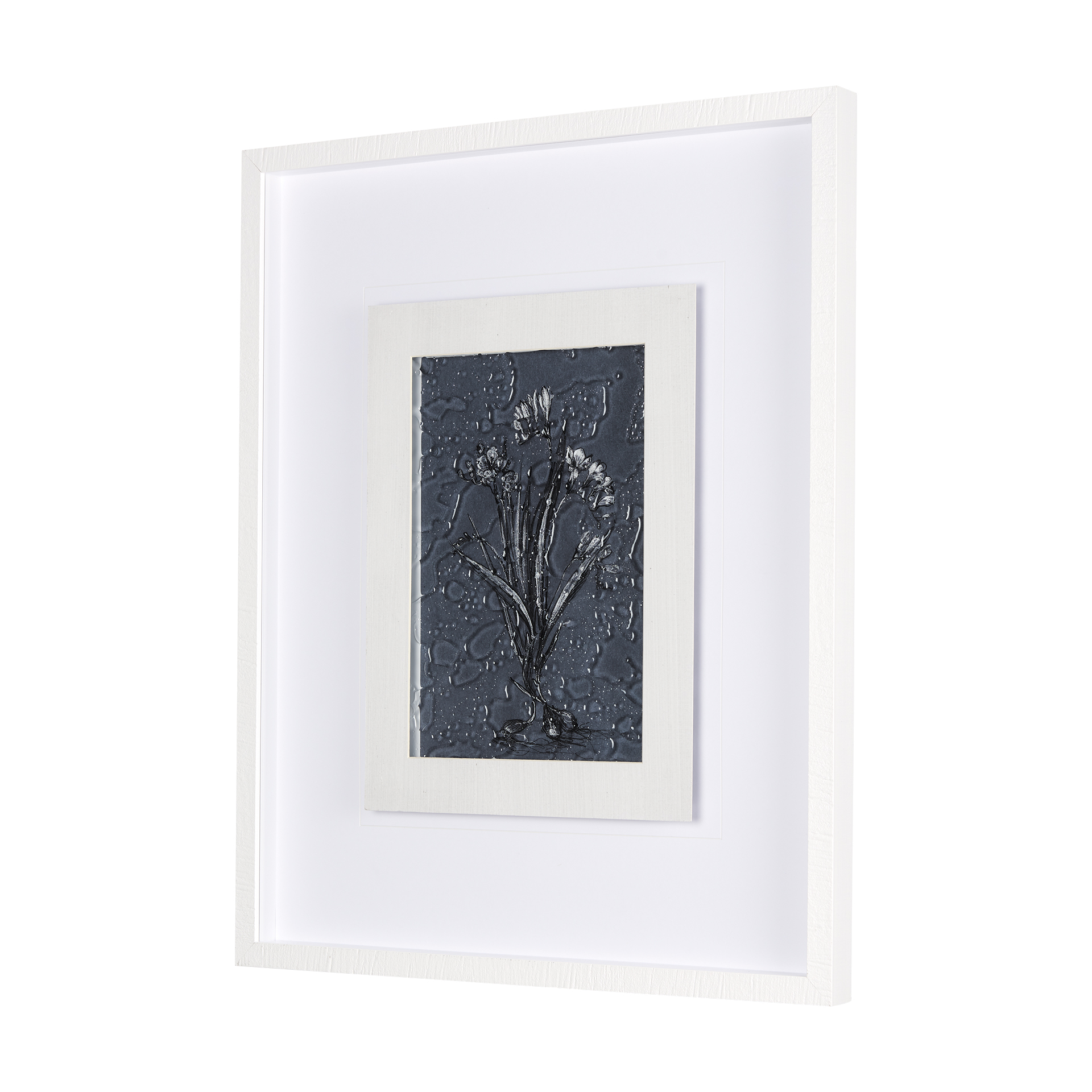 Botanical-sketches-III-Blue-by-Mercana-Studio-Hand-Embelished-Framed-Art-Print-Matted-under-Glass-1