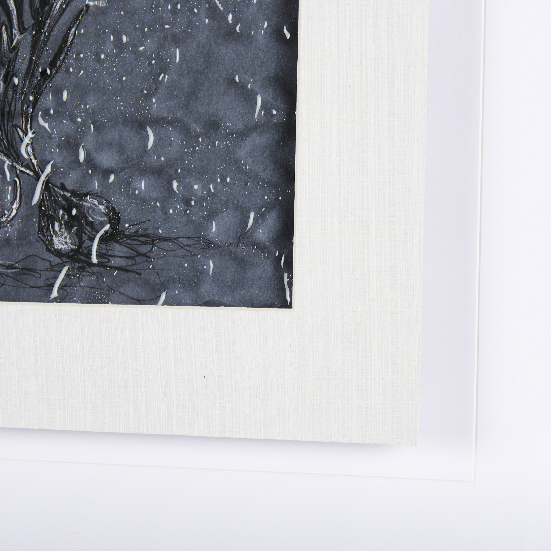 Botanical-sketches-III-Blue-by-Mercana-Studio-Hand-Embelished-Framed-Art-Print-Matted-under-Glass-5