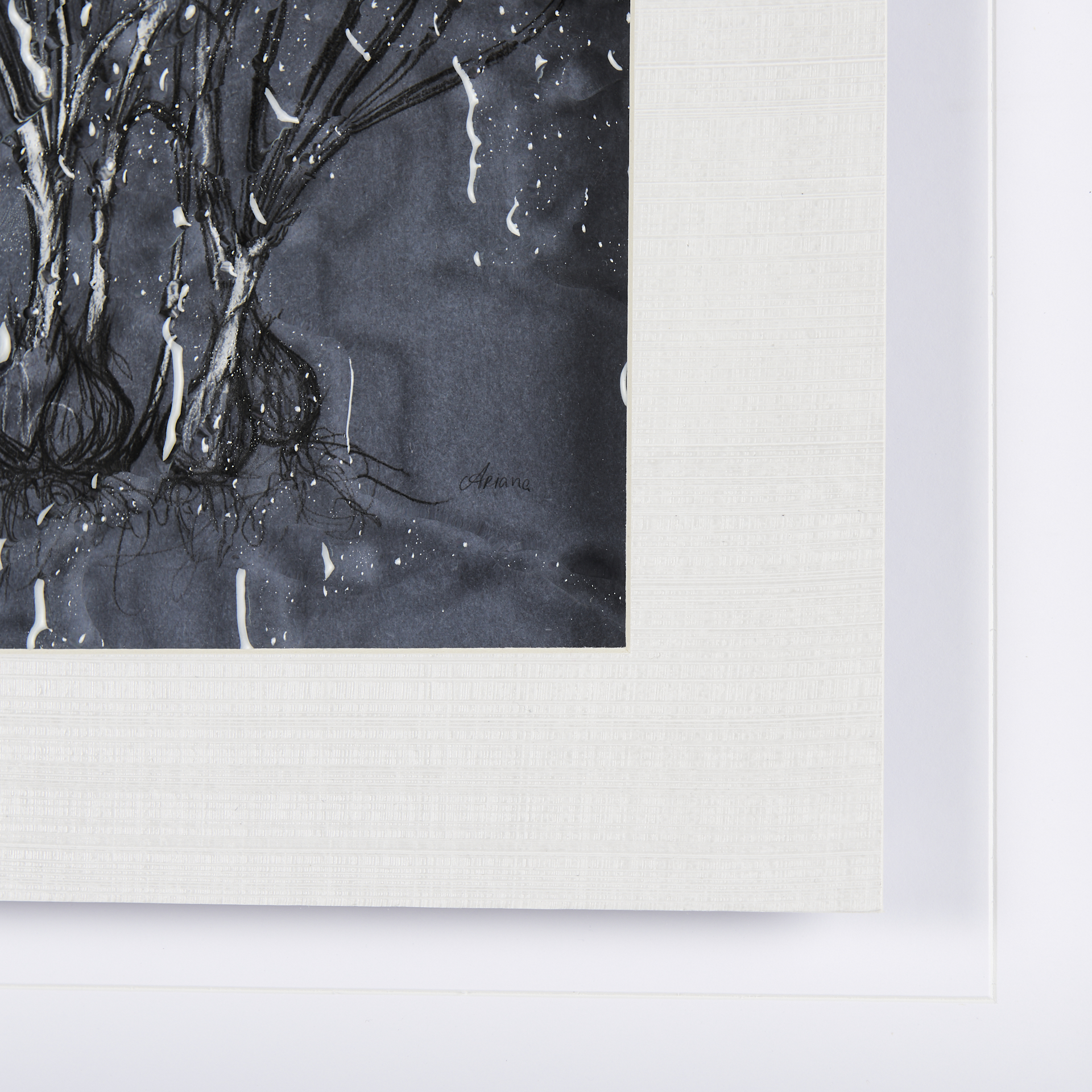 Botanical-sketches-V-Blue-by-Mercana-Studio-Hand-Embelished-Framed-Art-Print-Matted-under-Glass-5