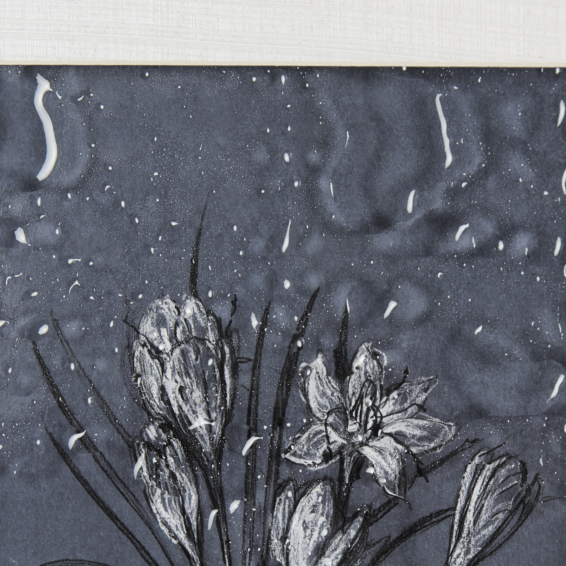 Botanical-sketches-V-Blue-by-Mercana-Studio-Hand-Embelished-Framed-Art-Print-Matted-under-Glass-6