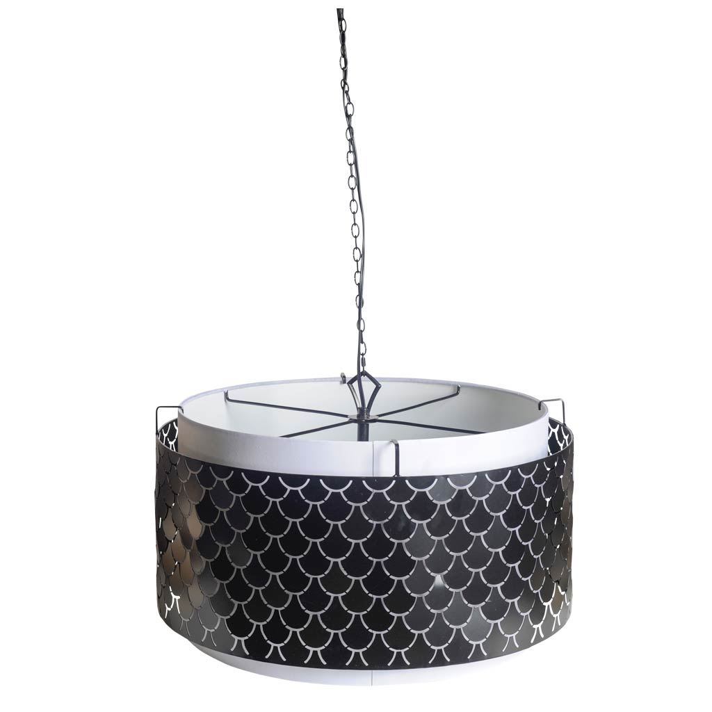 Brasseur-I-26×15-Charcoal-Black-Metal-Fish-Scale-Three-Bulb-Chandelier