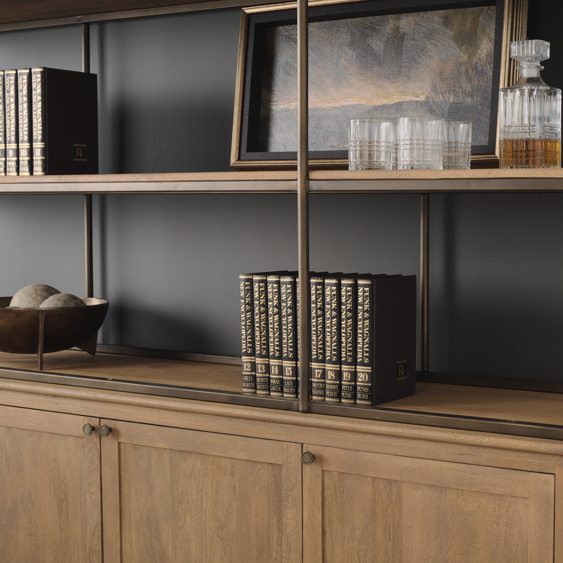 Braxton-Light-Brown-Wood-w-Antiqued-Brass-Metal-3-Tiers-2-Door-Shelving-Unit-3