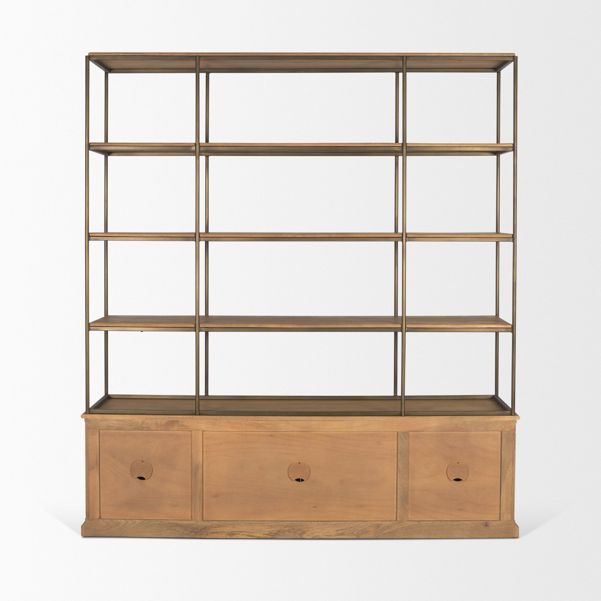 Braxton-Light-Brown-Wood-w-Antiqued-Brass-Metal-3-Tiers-2-Door-Shelving-Unit-7
