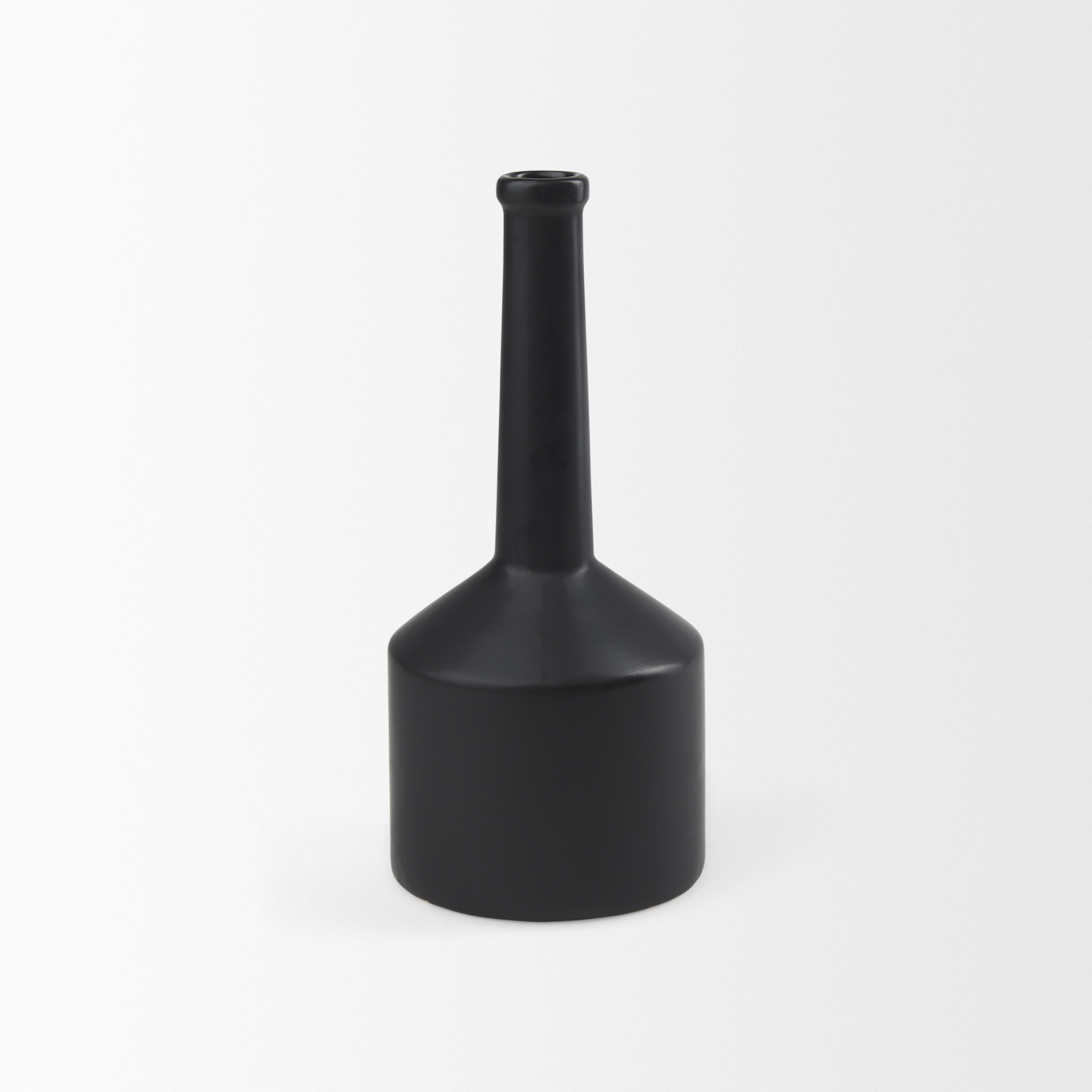 Burton-14.2H-Medium-Matte-Black-Ceramic-Jug-Vase-3