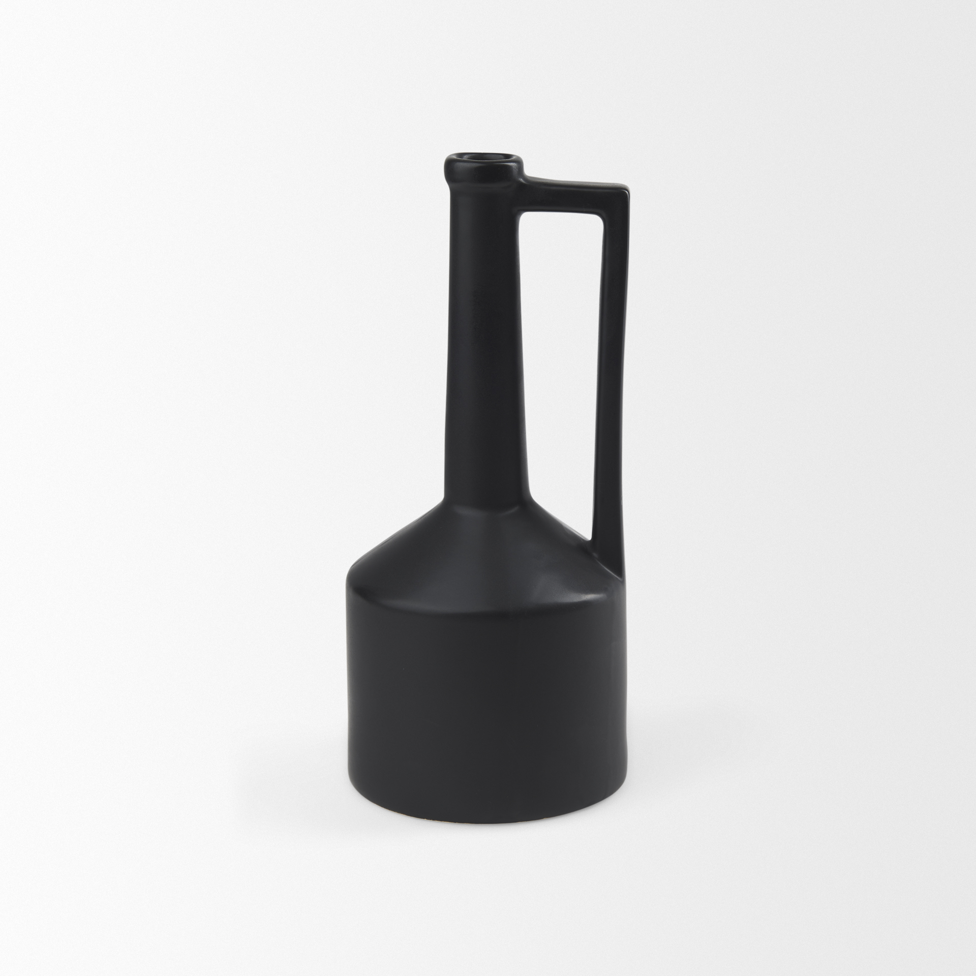 Burton-14.2H-Medium-Matte-Black-Ceramic-Jug-Vase-4