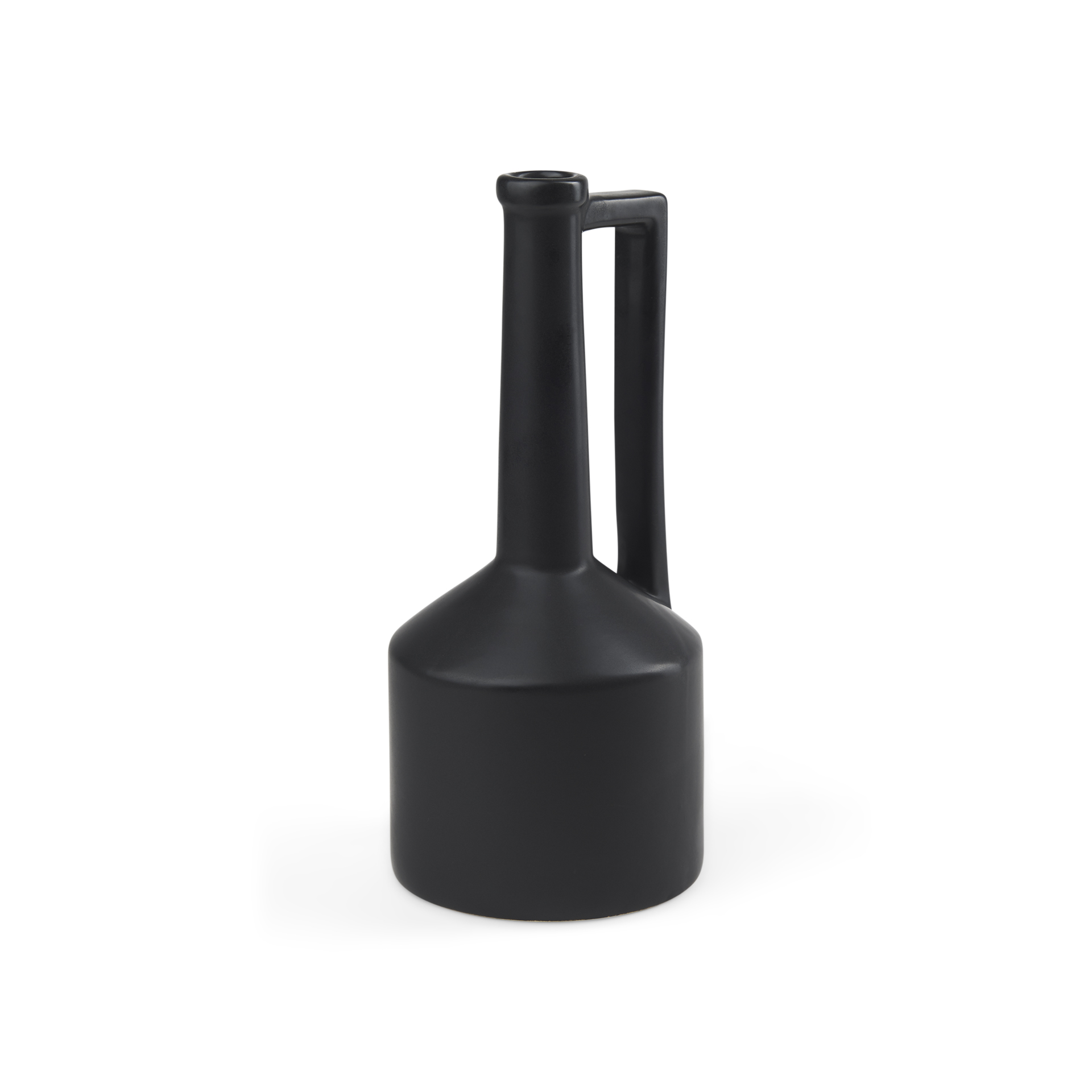 Burton-14.2H-Medium-Matte-Black-Ceramic-Jug-Vase