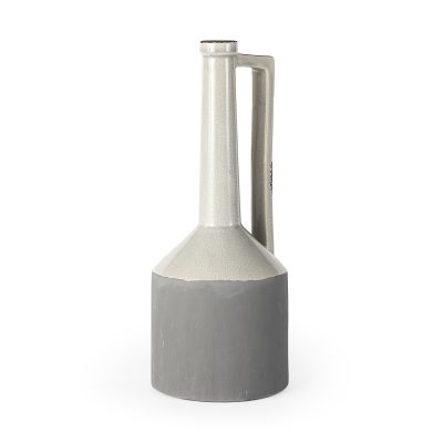 Burton-16.7H-Large-Two-Tone-Gray-Ceramic-Jug-Vase