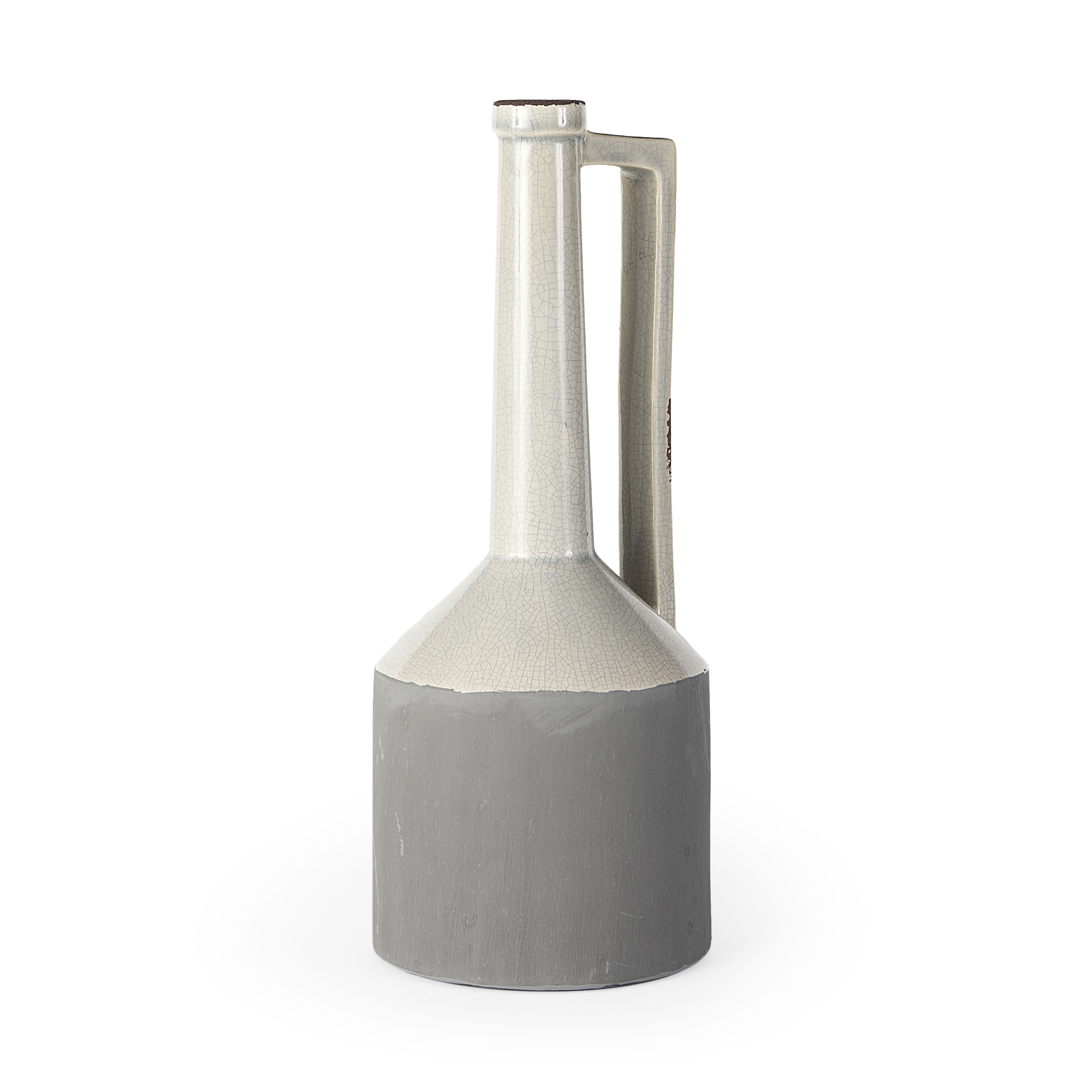 Burton-16.7H-Large-Two-Tone-Gray-Ceramic-Jug-Vase
