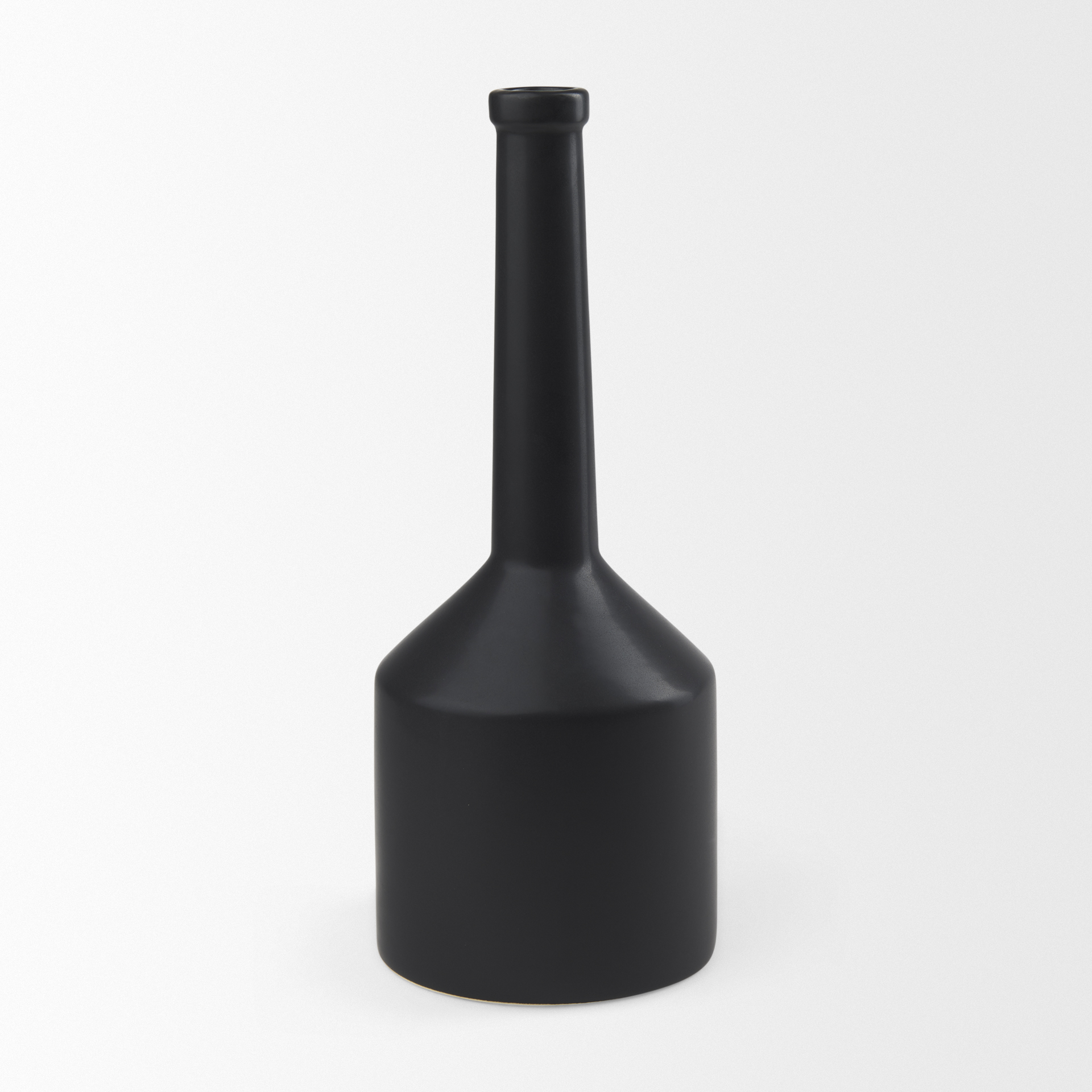 Burton-17.1H-Large-Matte-Black-Ceramic-Jug-Vase-3