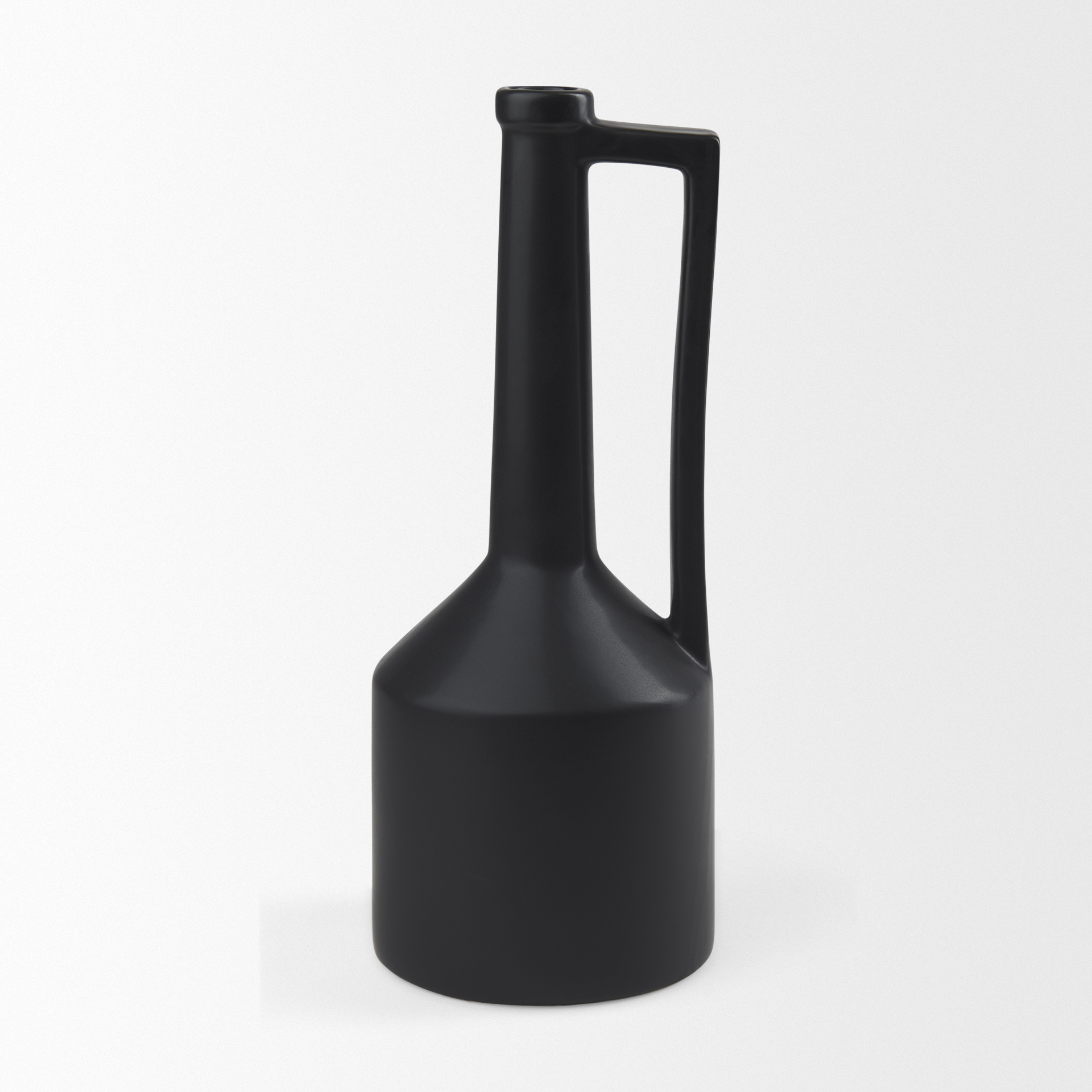 Burton-17.1H-Large-Matte-Black-Ceramic-Jug-Vase-4