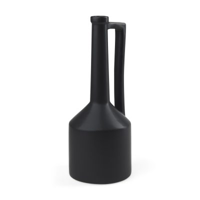 Burton-17.1H-Large-Matte-Black-Ceramic-Jug-Vase