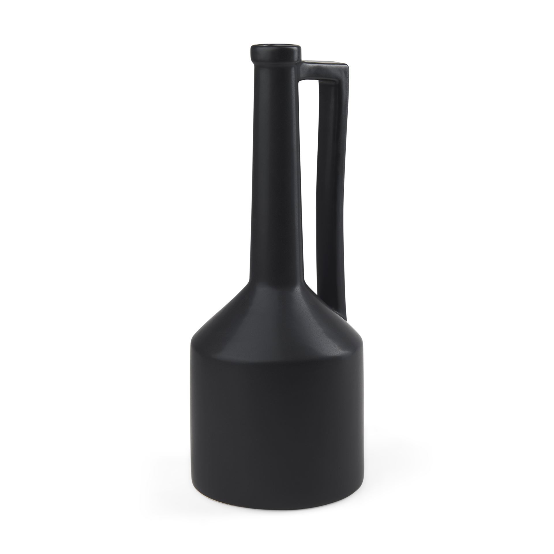 Burton-17.1H-Large-Matte-Black-Ceramic-Jug-Vase