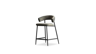 CASSIS-Hunter-Green-Fabric-Counter-Stool-Black-Frame