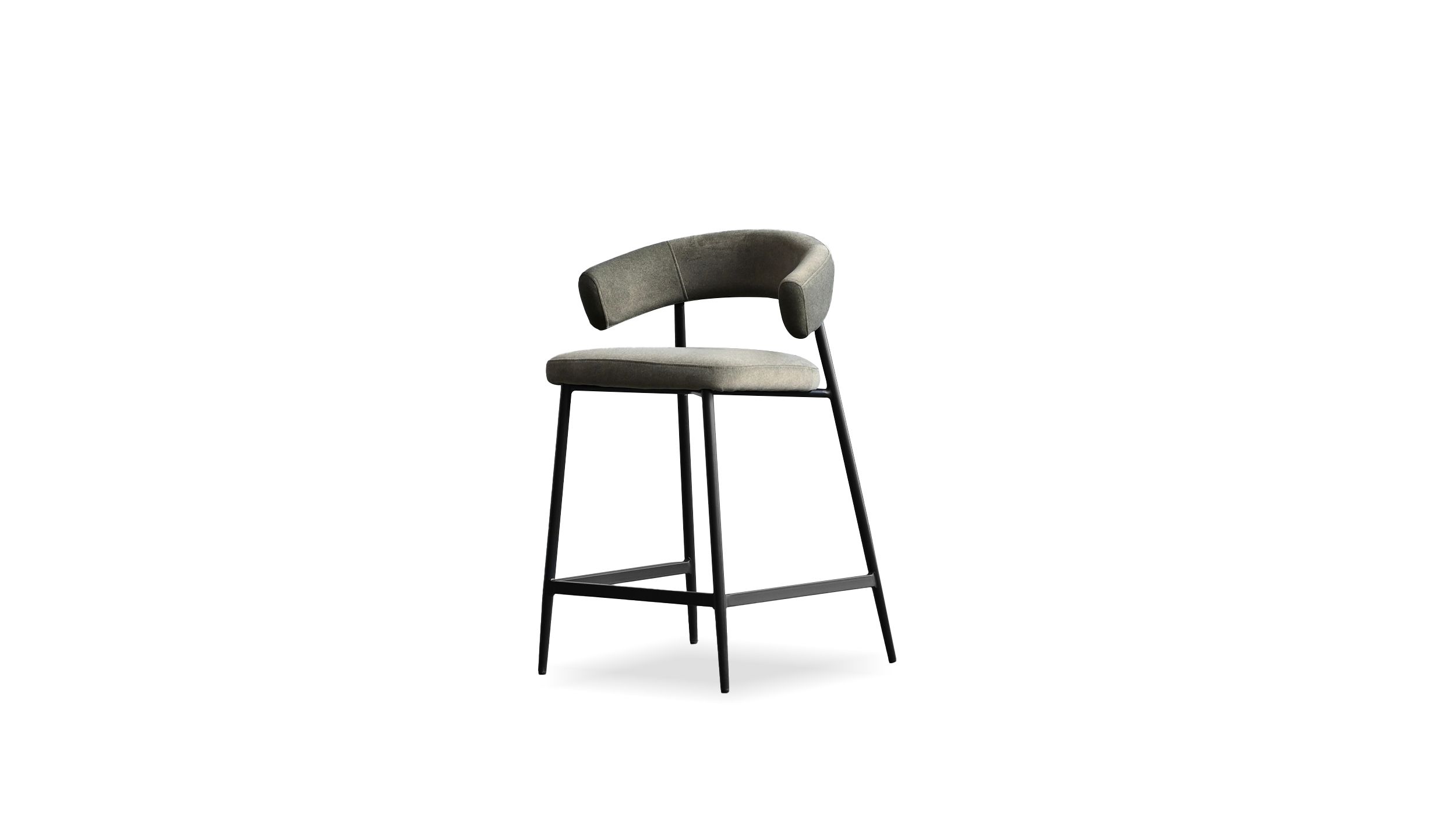 CASSIS-Hunter-Green-Fabric-Counter-Stool-Black-Frame