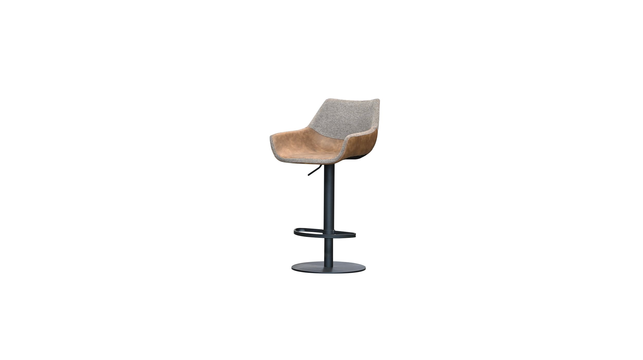 COLT-Brown-Leatherette-Hydraulic-Bar-Stool-Black-Base