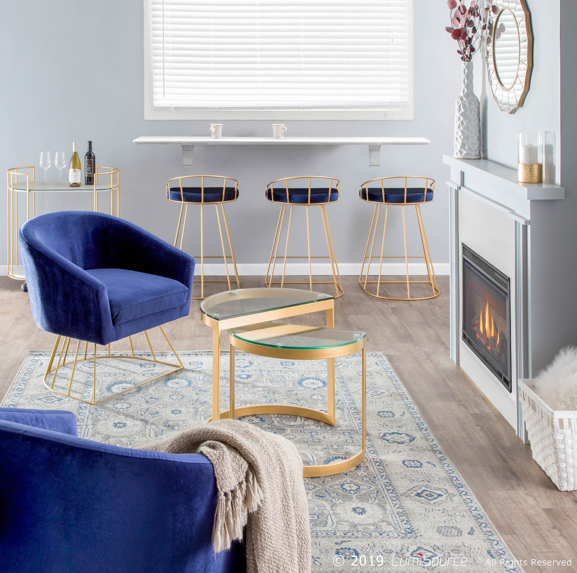 Canary-Gold-Blue-Velvet-Contemporary-Counter-Stools-Set-of-2-4
