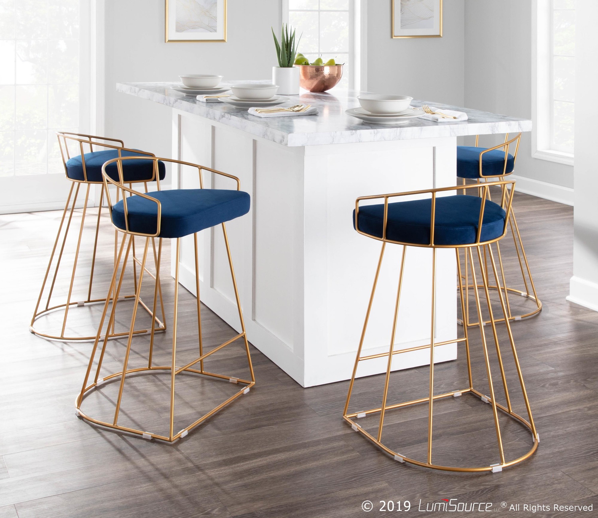 Canary-Gold-Blue-Velvet-Contemporary-Counter-Stools-Set-of-2