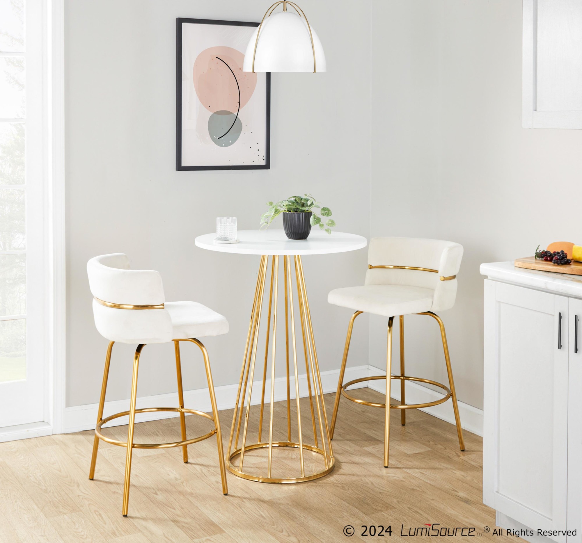 Canary-Gold-and-White-Contemporary-Counter-Table