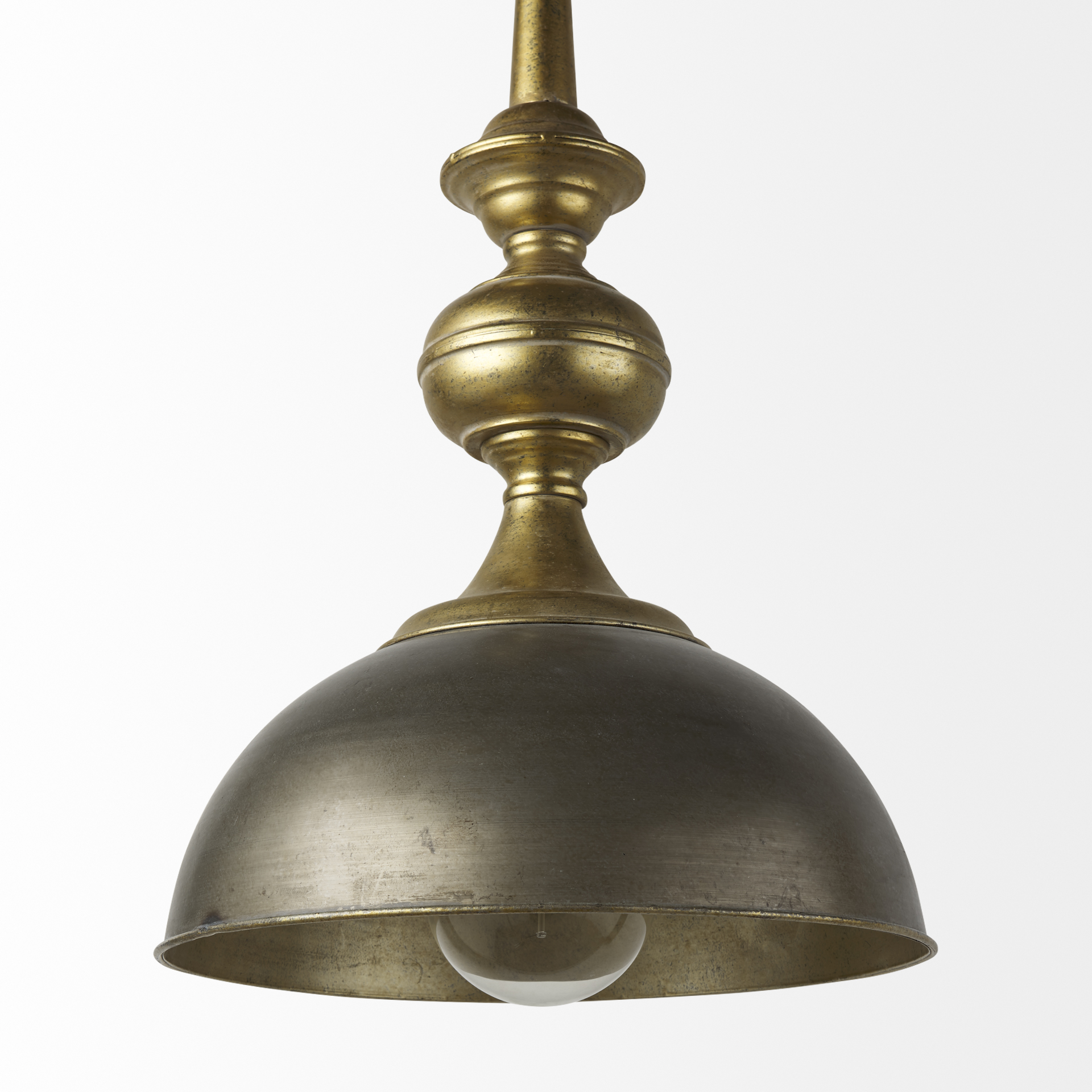 Capsa-17×29-Antique-Gold-and-Silver-Toned-Metal-Dome-Pendant-Light-4