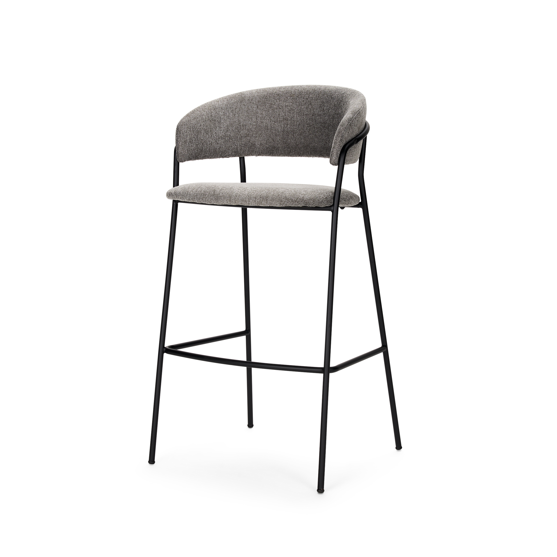 Carolyn-Bar-Stool-w-Gray-Fabric-Matte-Black-Metal