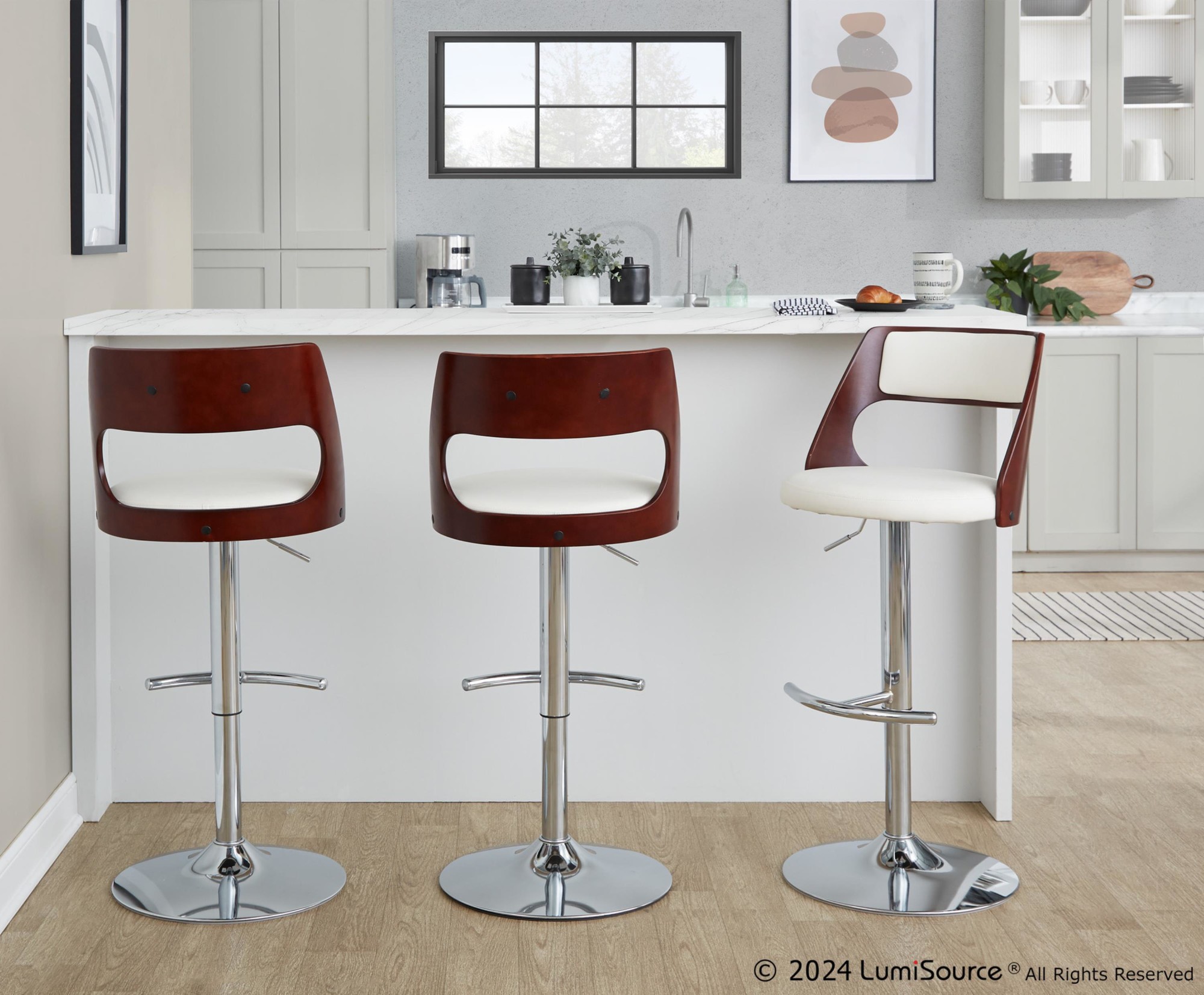 Cecina-Mid-Century-Modern-Chrome-and-White-Barstools-Set-of-2