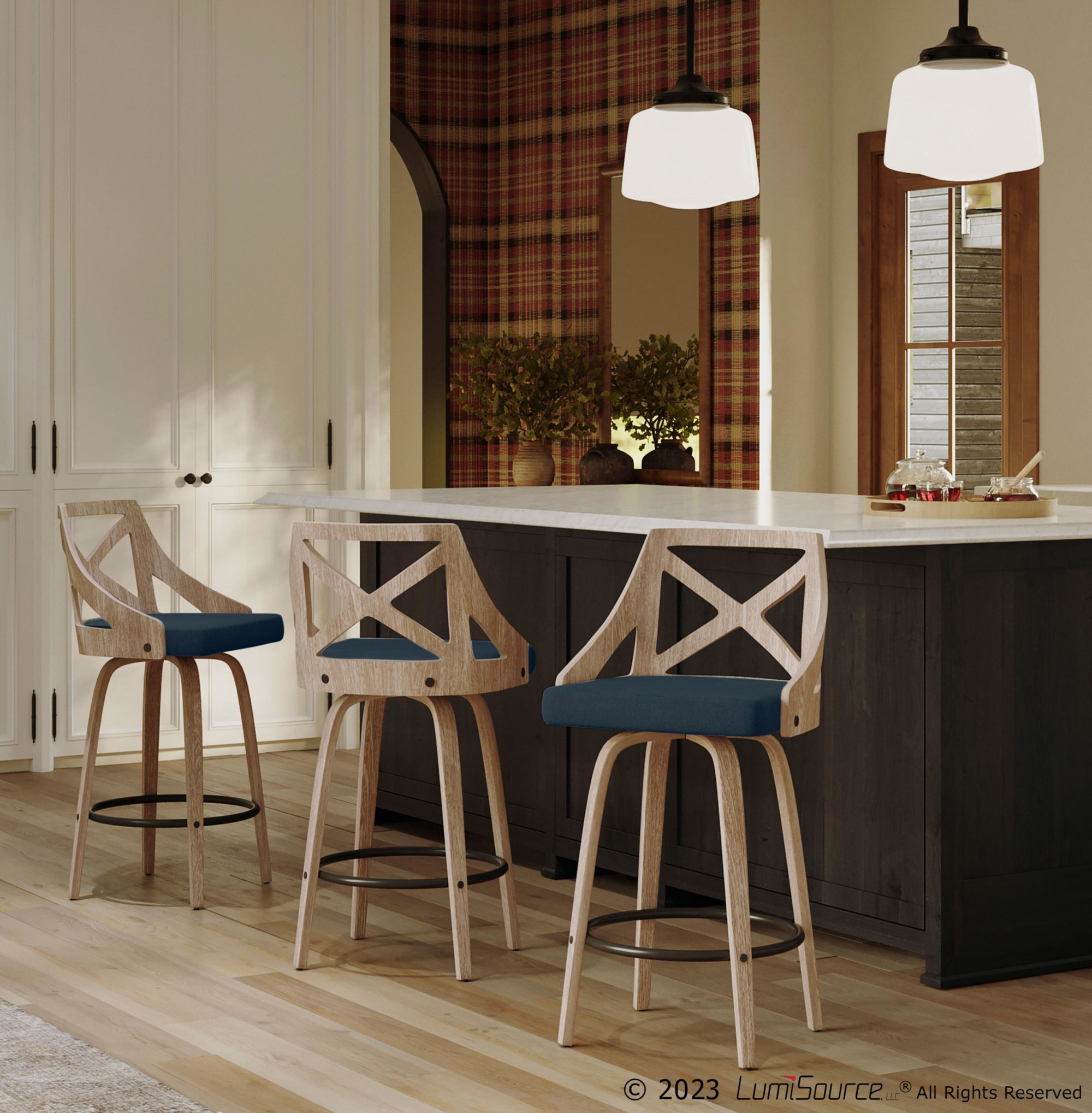 Charlotte-Farmhouse-White-Washed-Wood-Blue-Swivel-Counter-Stools-Set-of-2