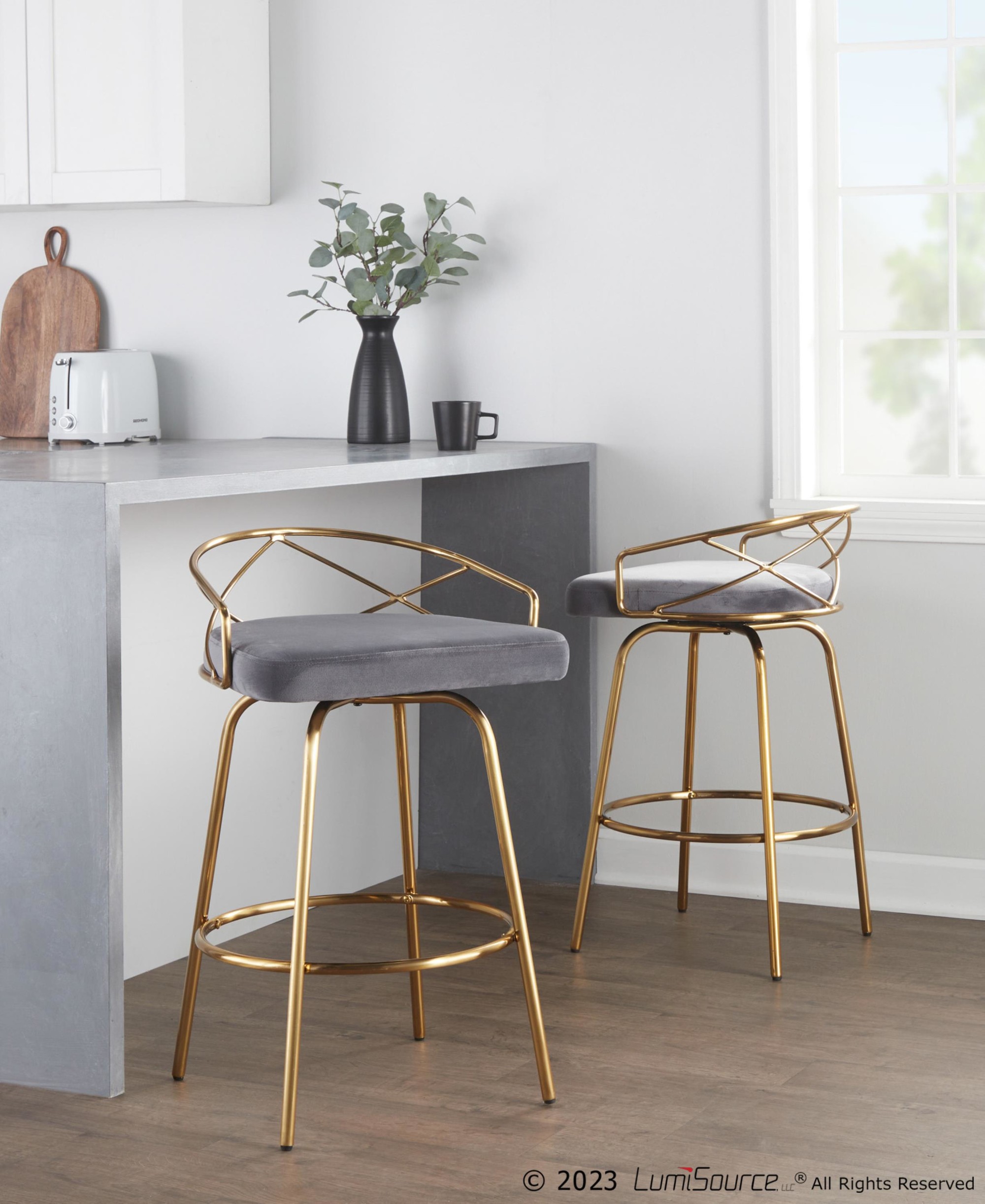 Charlotte-Glam-26-Grey-Velvet-Swivel-Counter-Stools-Set-of-2