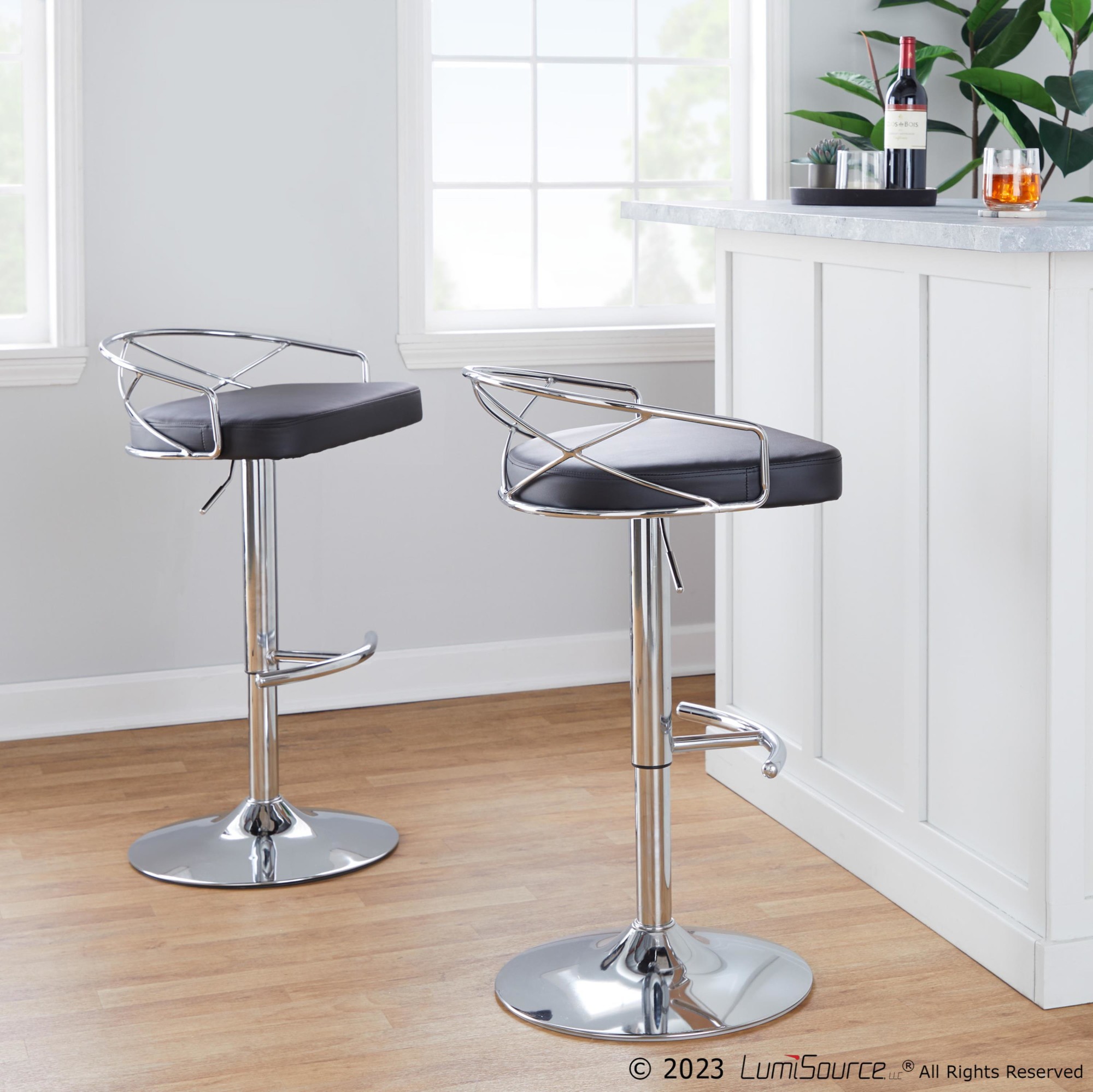 Charlotte-Glam-Chrome-Black-Swivel-Adjustable-Barstools-Set-of-2