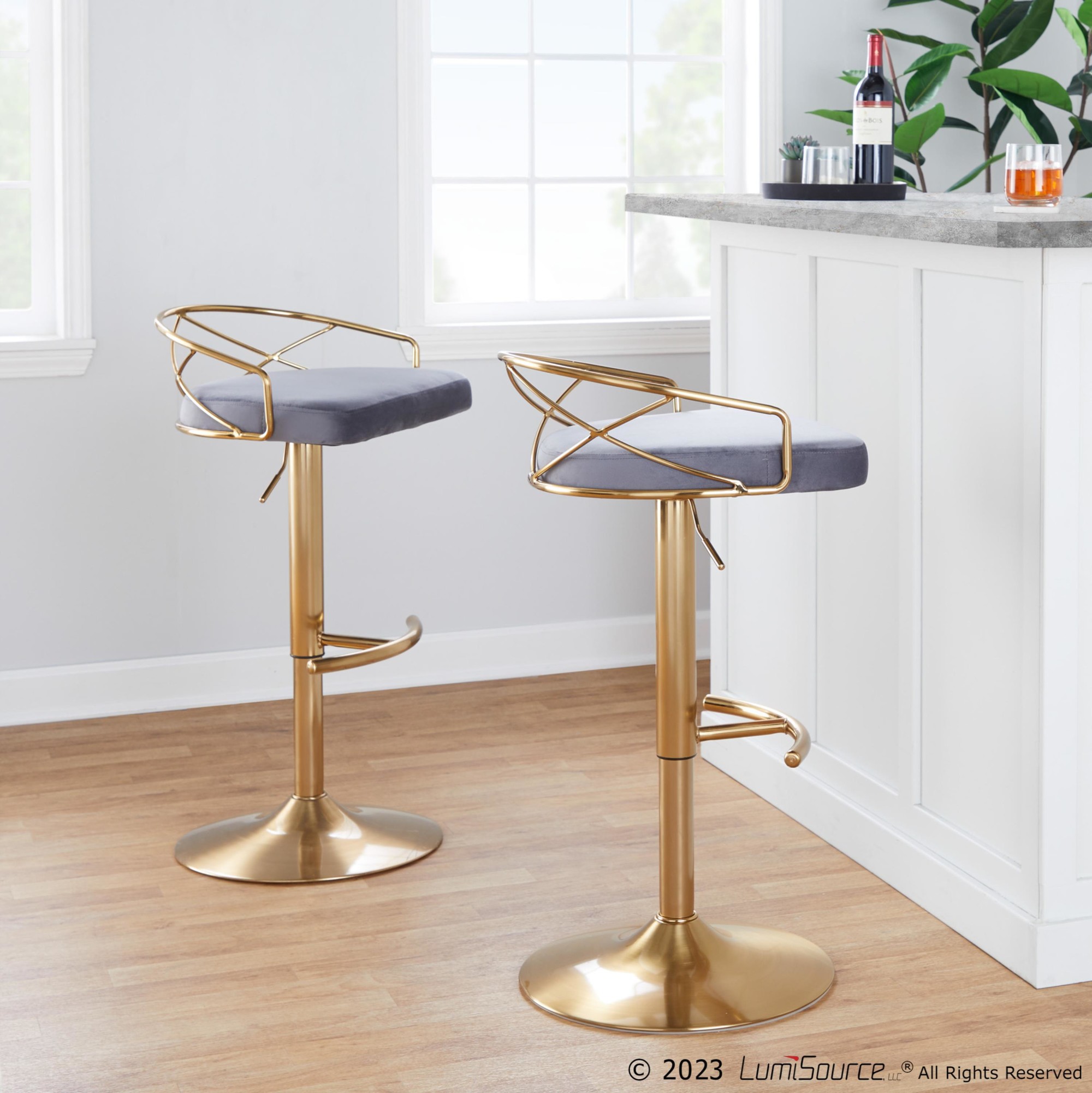 Charlotte-Glam-Gold-and-Grey-Velvet-Swivel-Barstools-Set-of-2