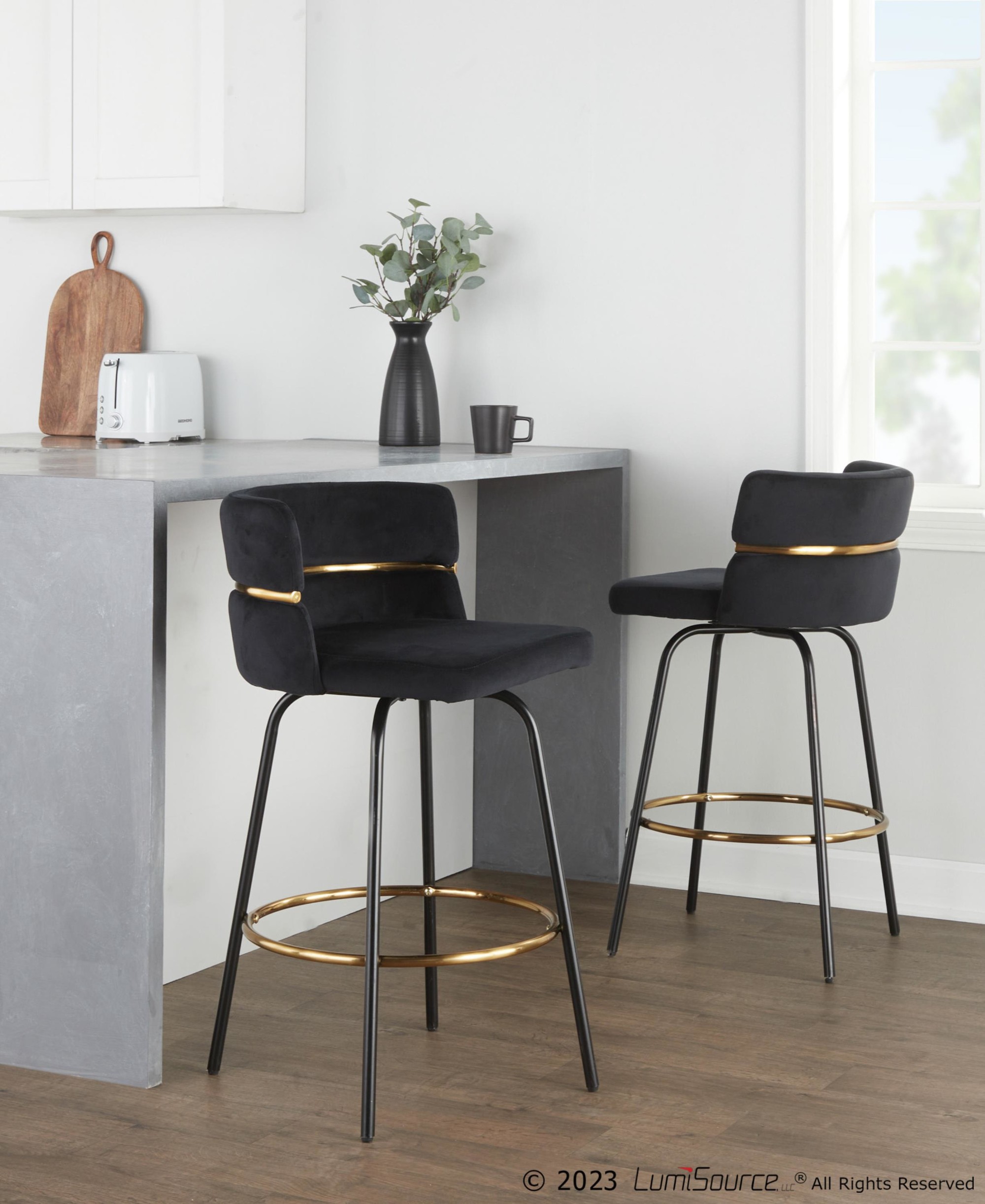 Cinch-26-Black-Velvet-Contemporary-Swivel-Counter-Stools-Set-of-2