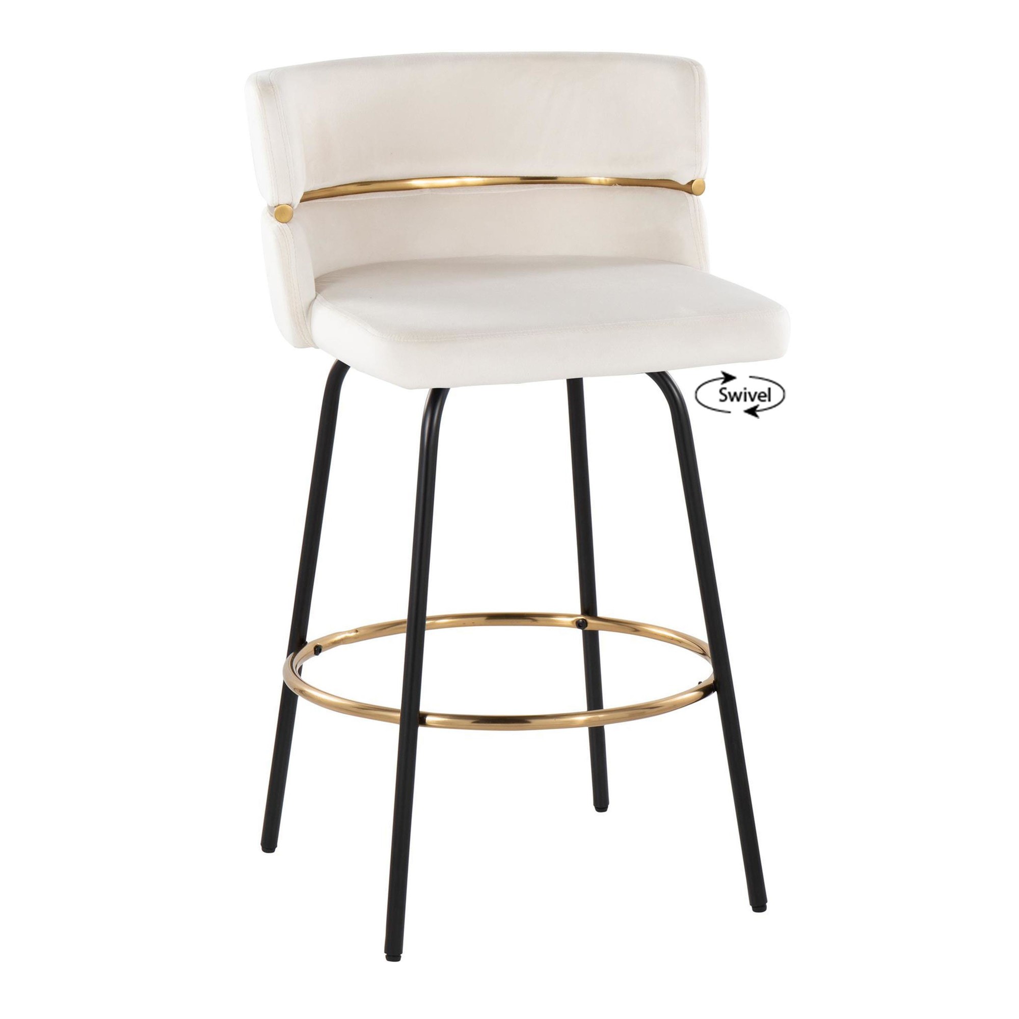 Cinch-26-Contemporary-Black-Metal-Cream-Velvet-Swivel-Stools-Set-of-2-5